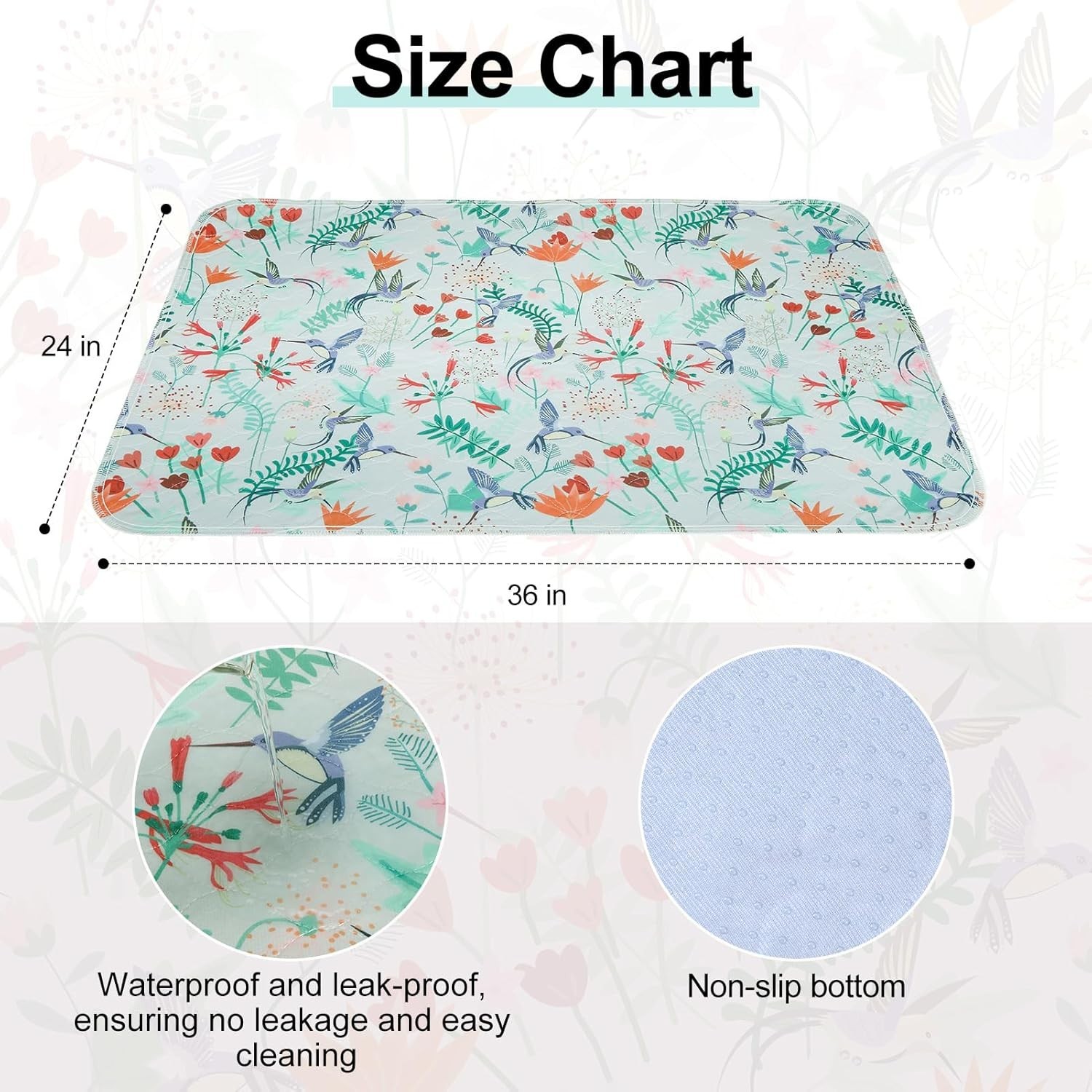 Reusable Puppy Pads,Washable Pee Pads for Dogs,Non Slip Wee Wee Pad for Potty…