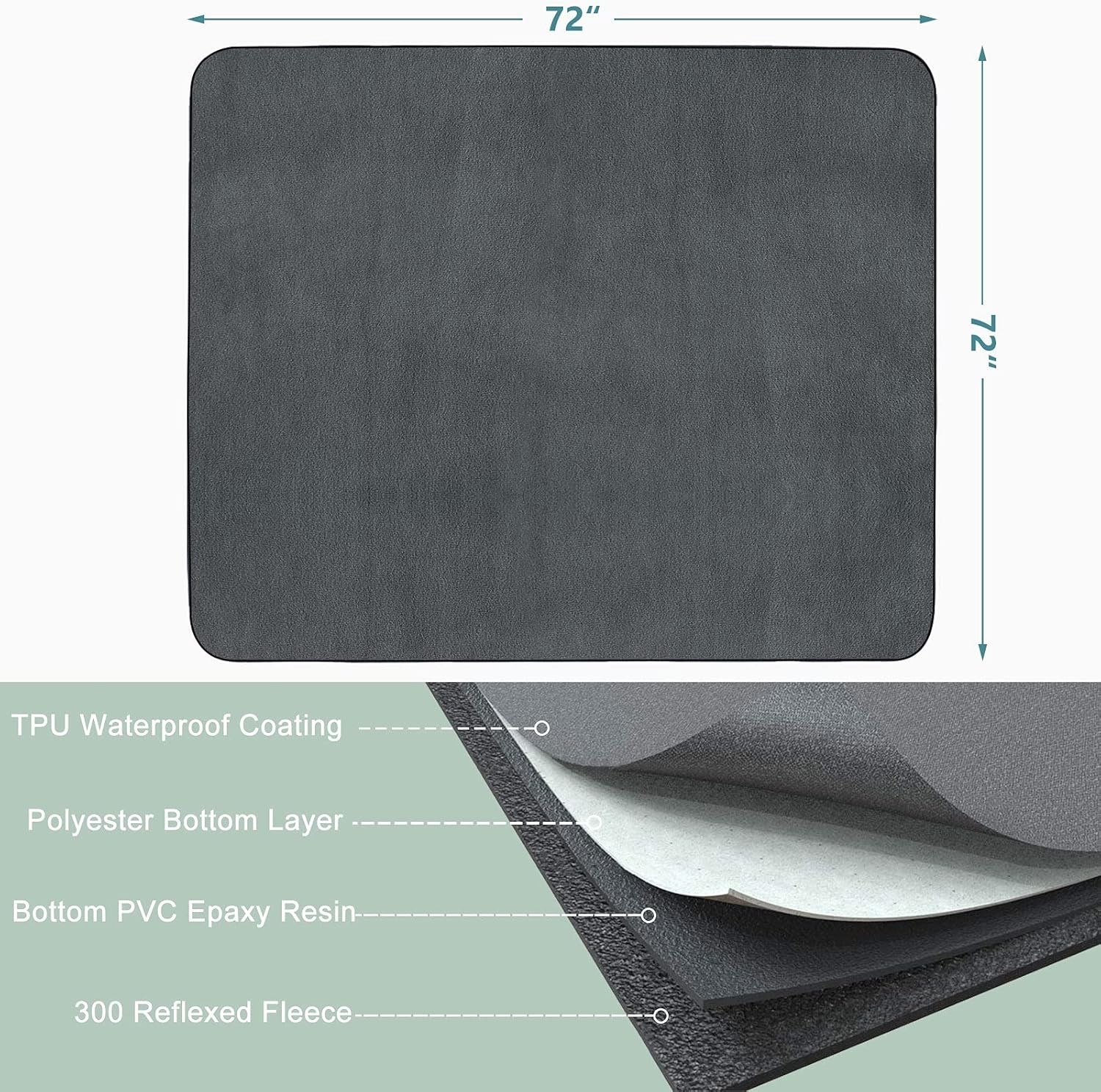 Washable Pee Pads for Dogs 72″x72″ Reusable Dog Pads Extra Large Upgrade Non-…
