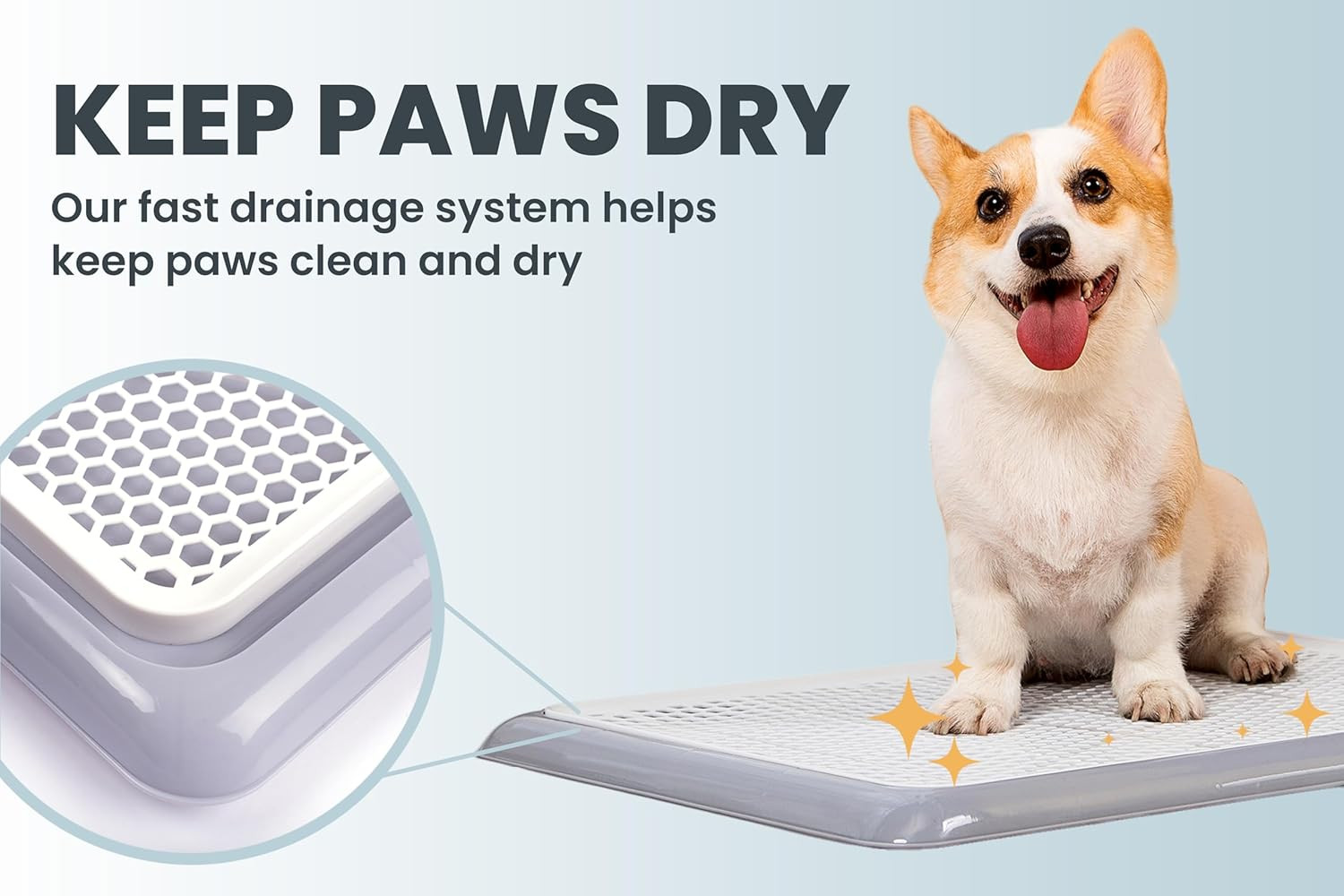 Dog Potty Tray/Puppy Pee Pad Holder 25”X20” Indoor Wee Training for Small and Me