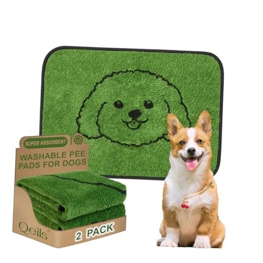 Reusable Puppy Pads, Washable Pee Pads for Dog-Polyester 18″x24″(Pack of 2)