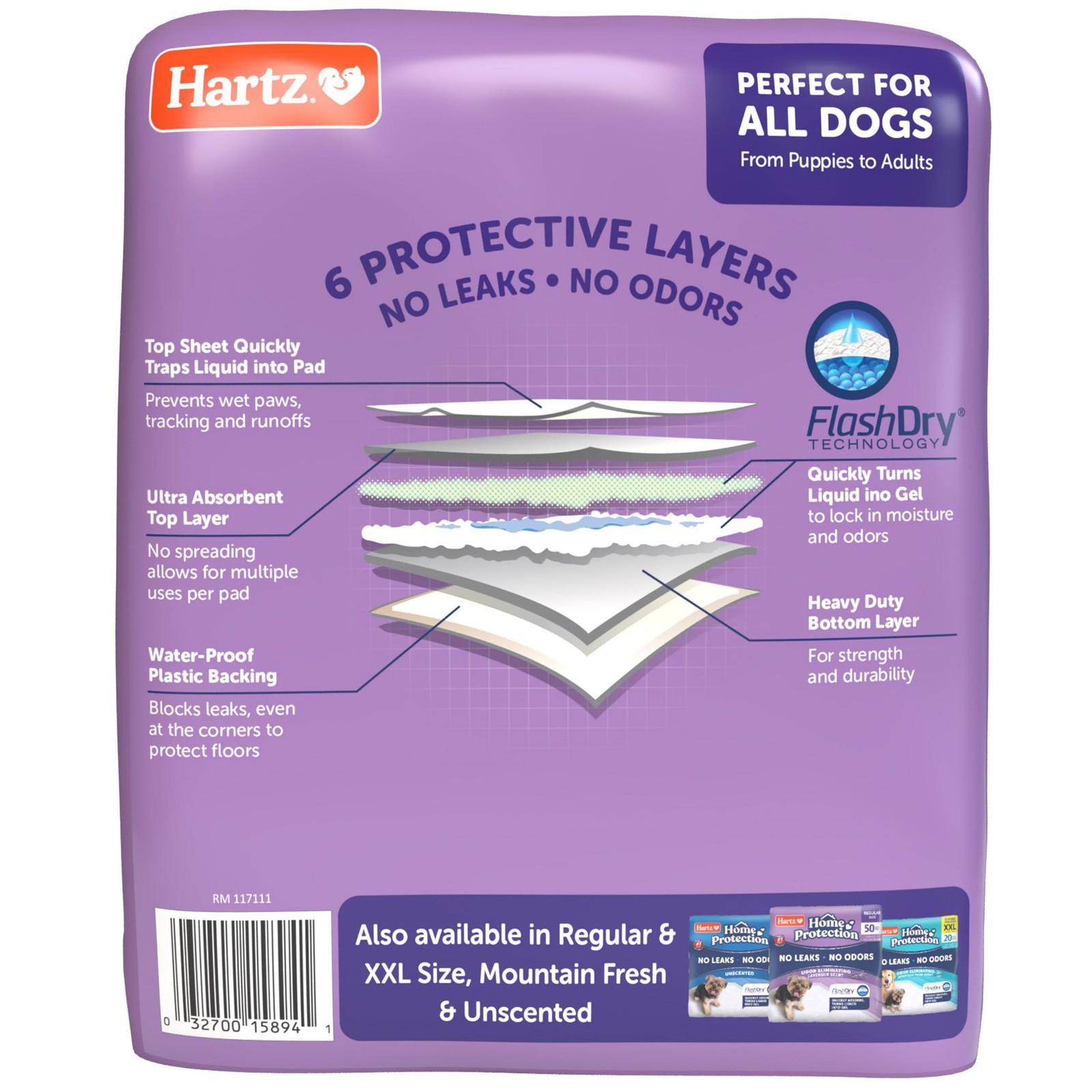 Hartz Home Protection Lavender Scent Odor-Eliminating Dog Pads, 3XL, 14 Count