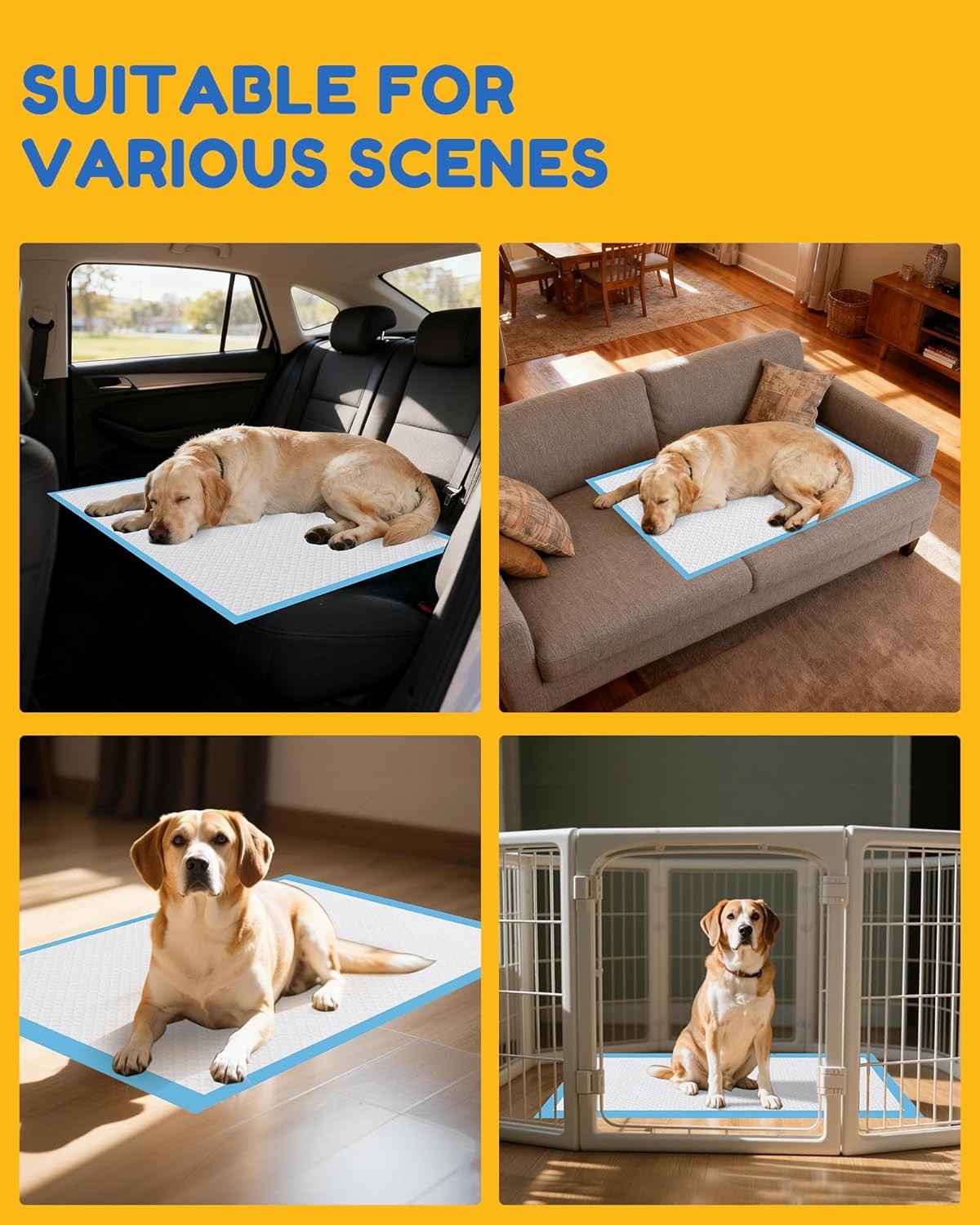 30 Count-30″ X 36″ XXL Puppy Pads, Extra Large Pee Pads for Dogs, Super Absorben