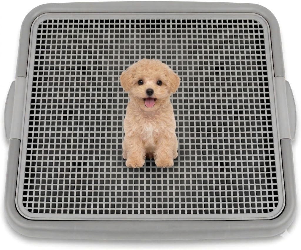 Puppy Potty Tray with Mesh – Leak-Proof Indoor Dog Toilet for Small Dogs & Puppi