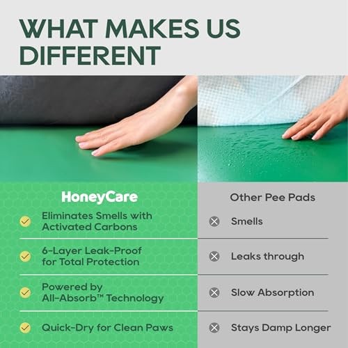 HONEY CARE All-Absorb Puppy Training Pads Dog Extra Large 28″x34″, Green
