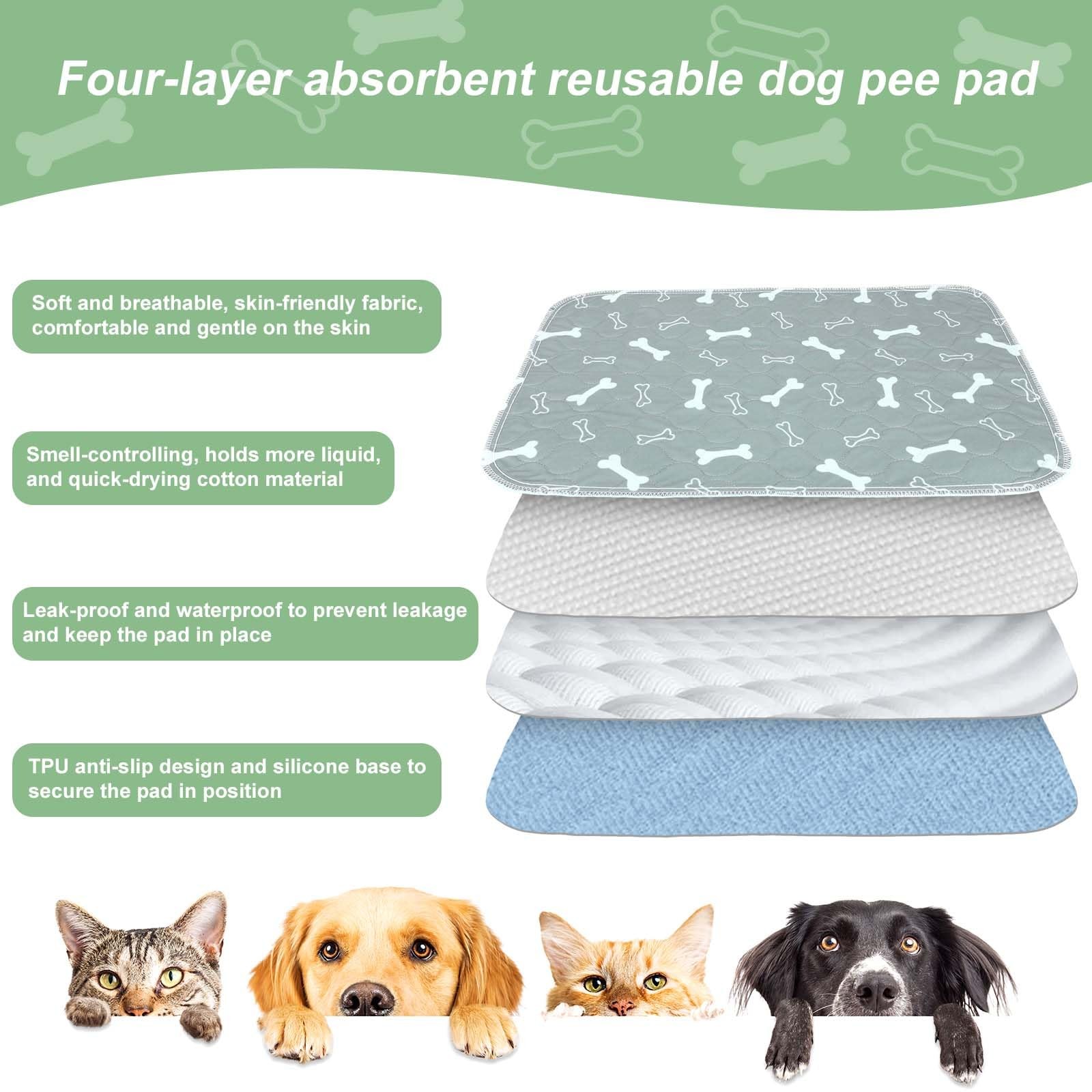 2pcs Pet Pads with Pheromones, 60x40cm/23.62×15.75in Reusable Washable Thicke…