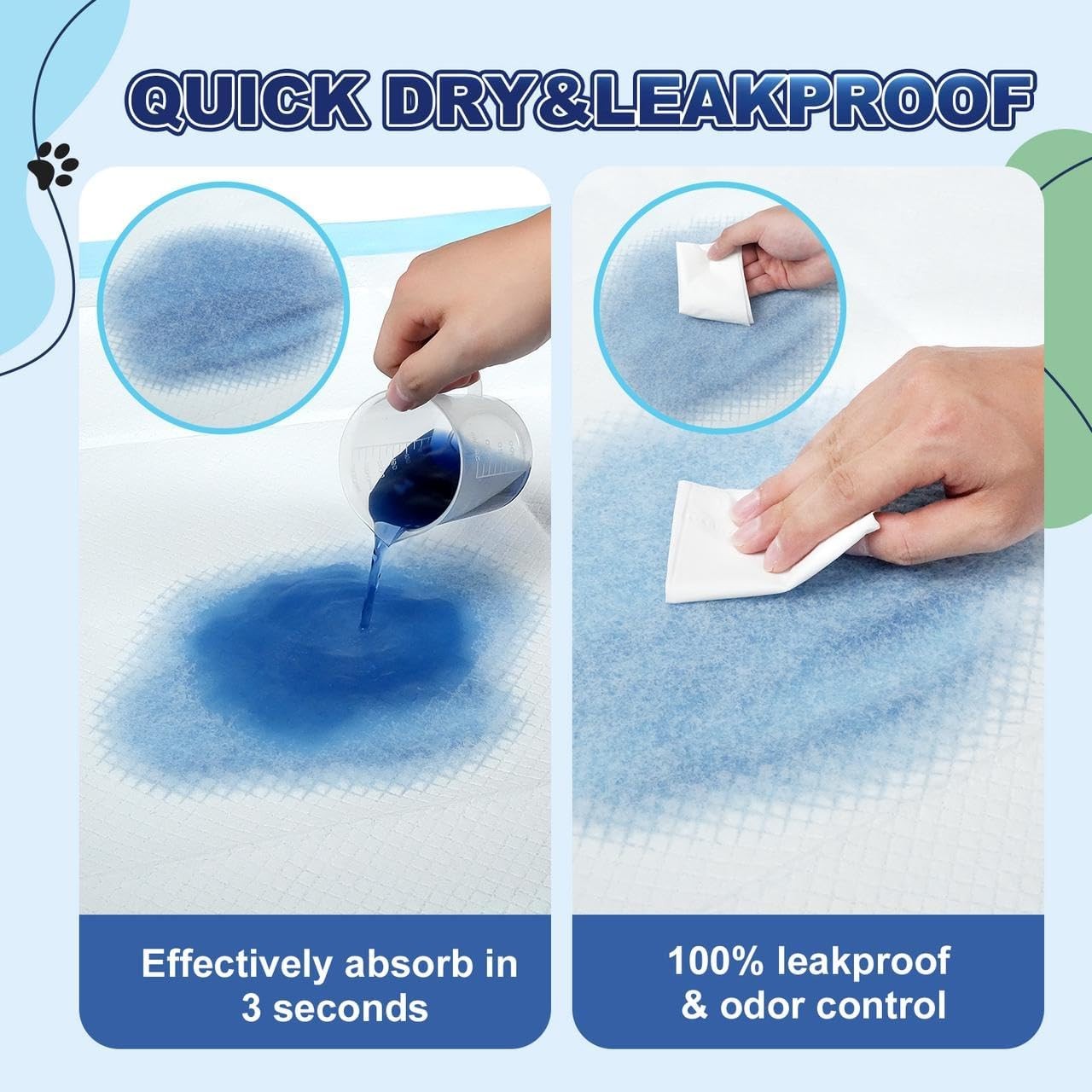 Puppy Pads XL 100 Count, Dog Pee Pads Extra Large, 34×28 Pee Pads for Dogs, X-La