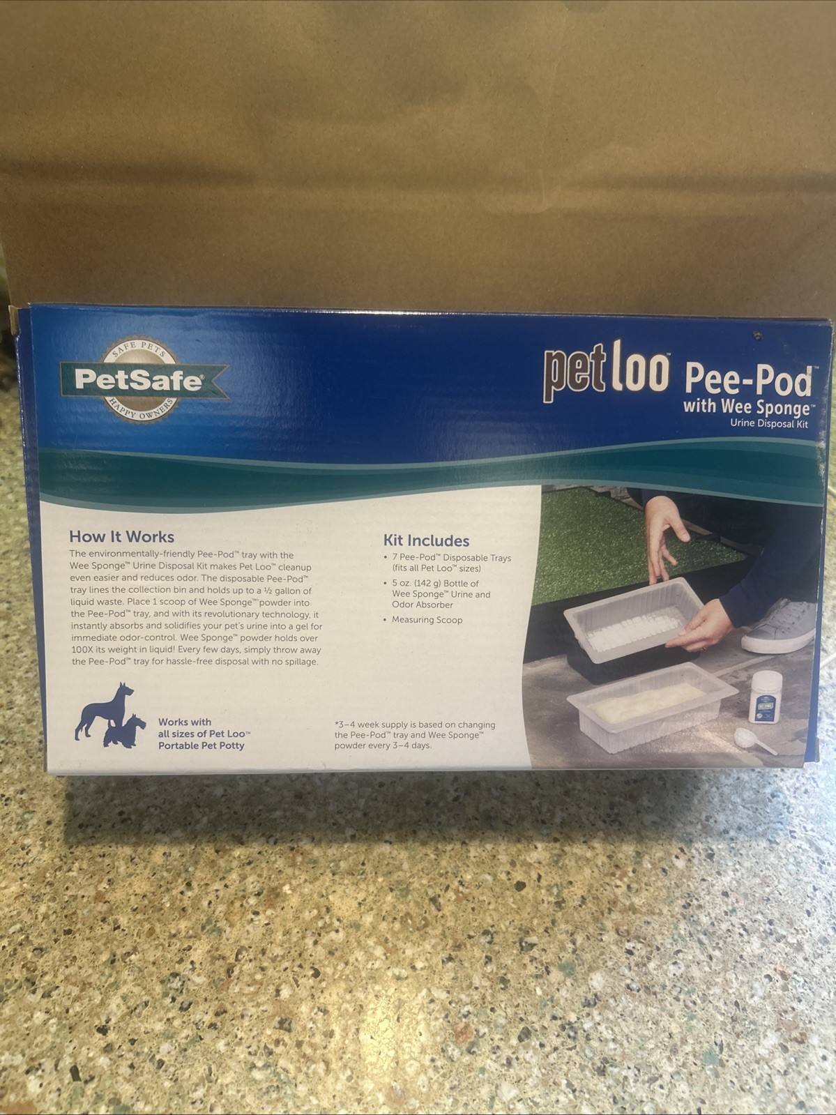 Pet safe Petloo Pe-Pod With Wee Sponge Urine Disposal Kit 7 Trays New