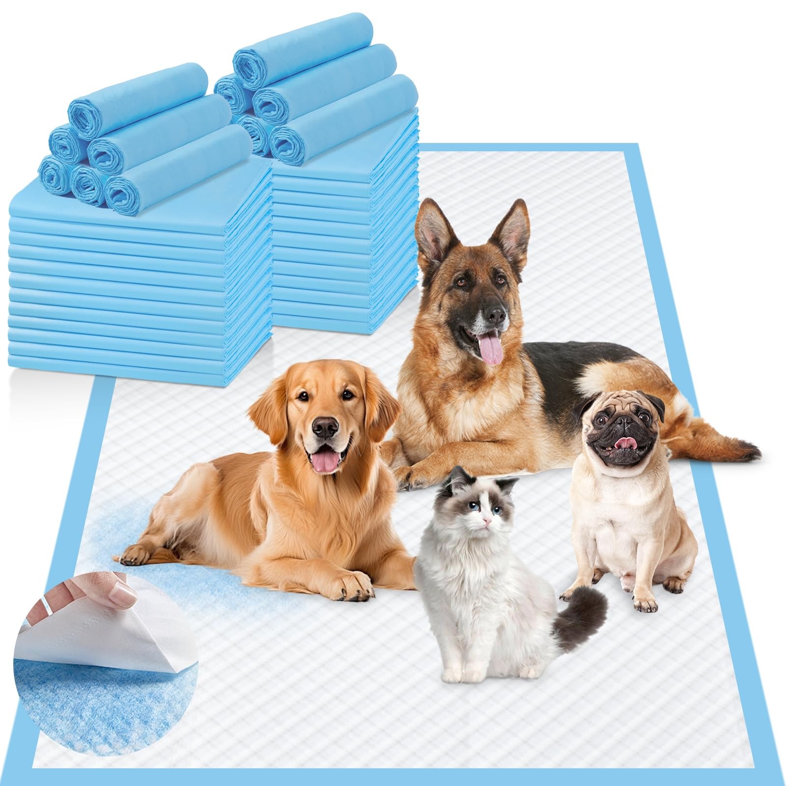 Puppy Pads XXXL 31″x 55″ 40 Count,Pee Pads for Large Dogs and Multi-pet Famil…
