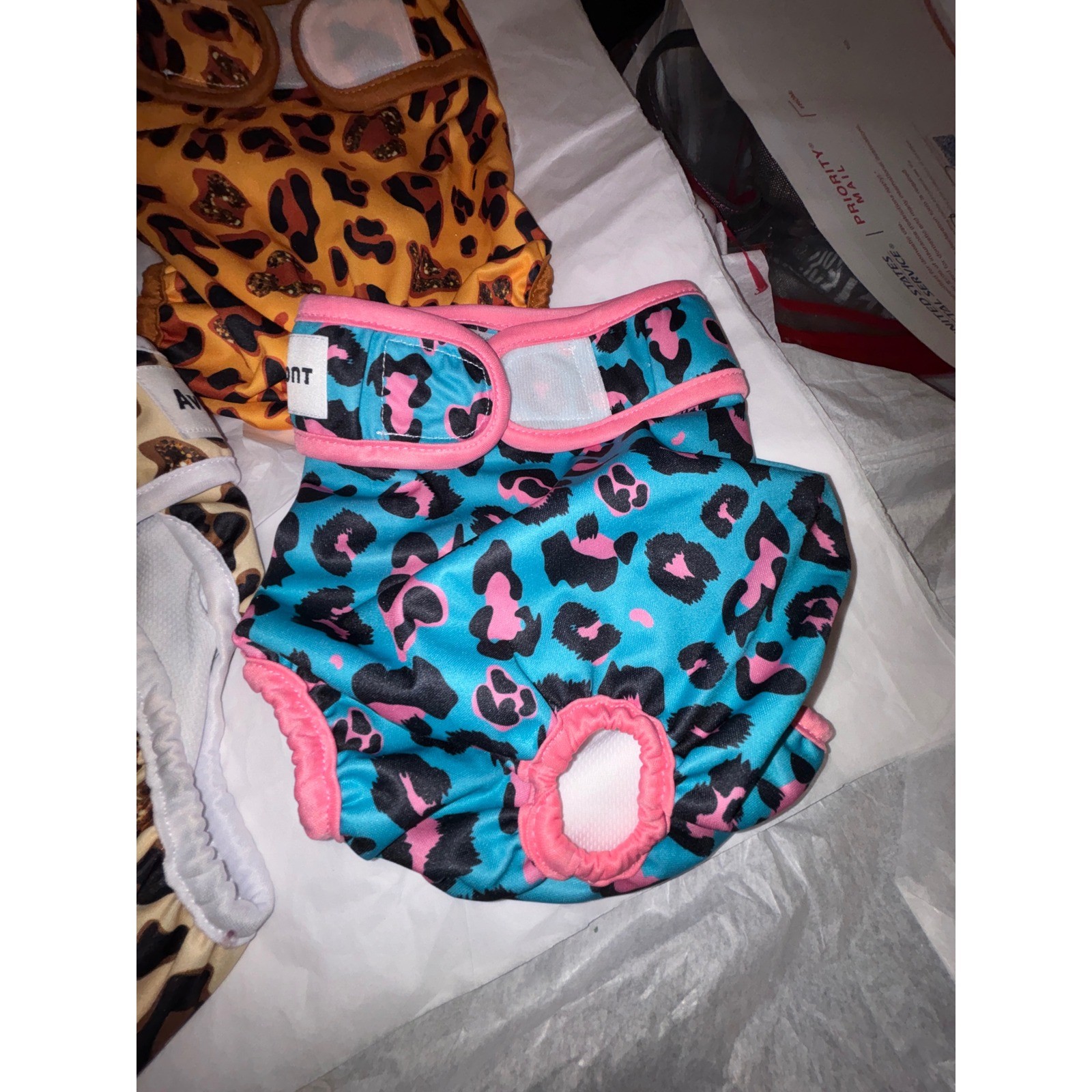 Avont Dog Cloth Diapers Reusable Washable Leopard Floral Lot of 4 lg/M size