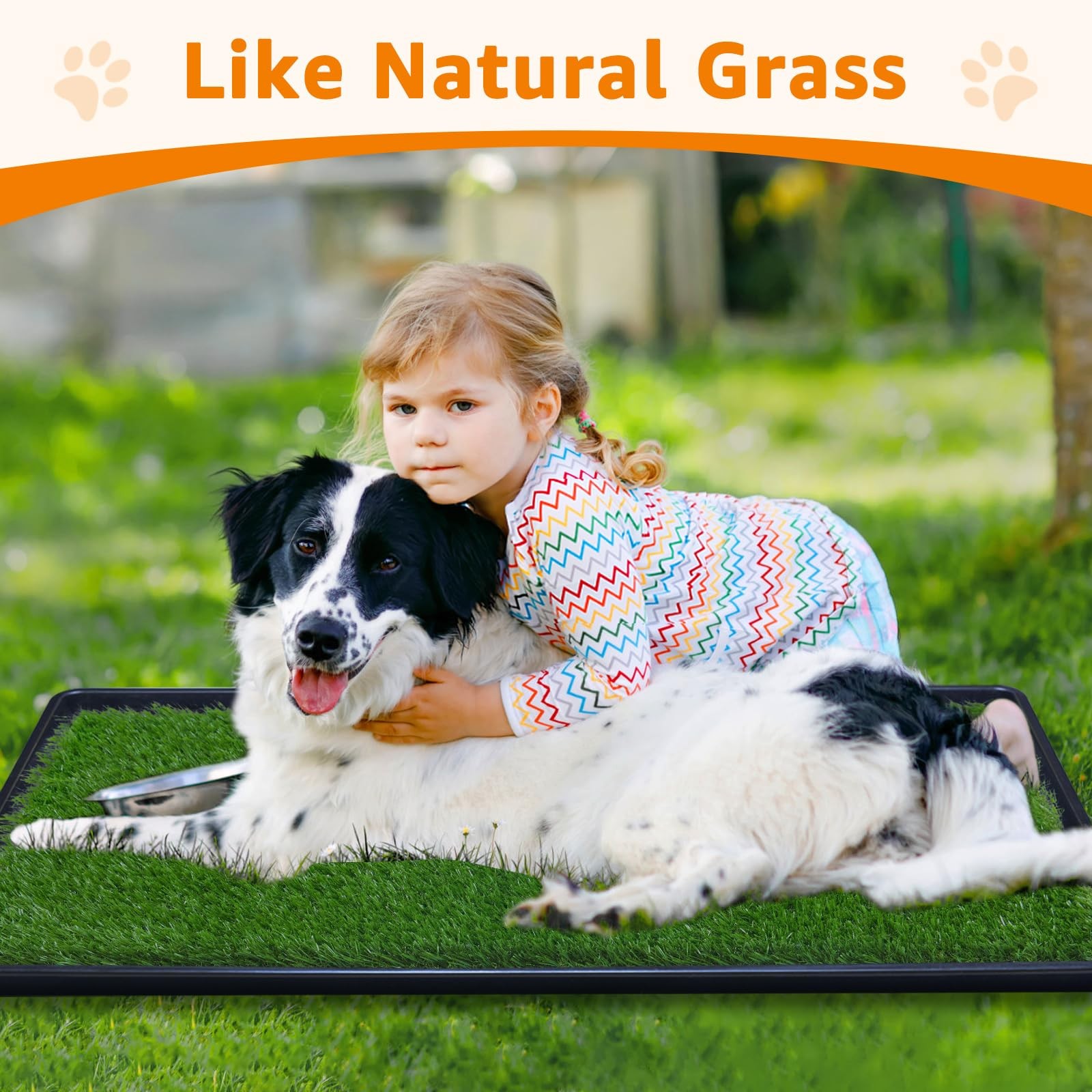 33.2in x 21in Artificial Grass Puppy Training Pads, Quickly Absorbency Portab…