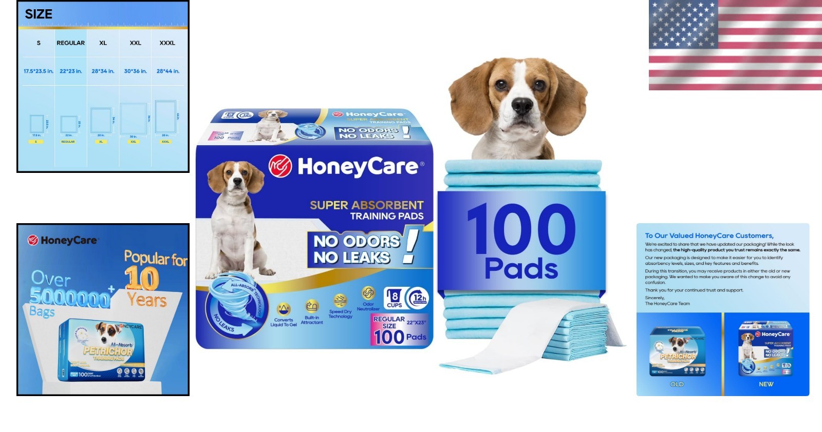 Ultra Absorbent 22″x23″ Dog Training Pads – 100 Count Leak-Proof Blue Pads