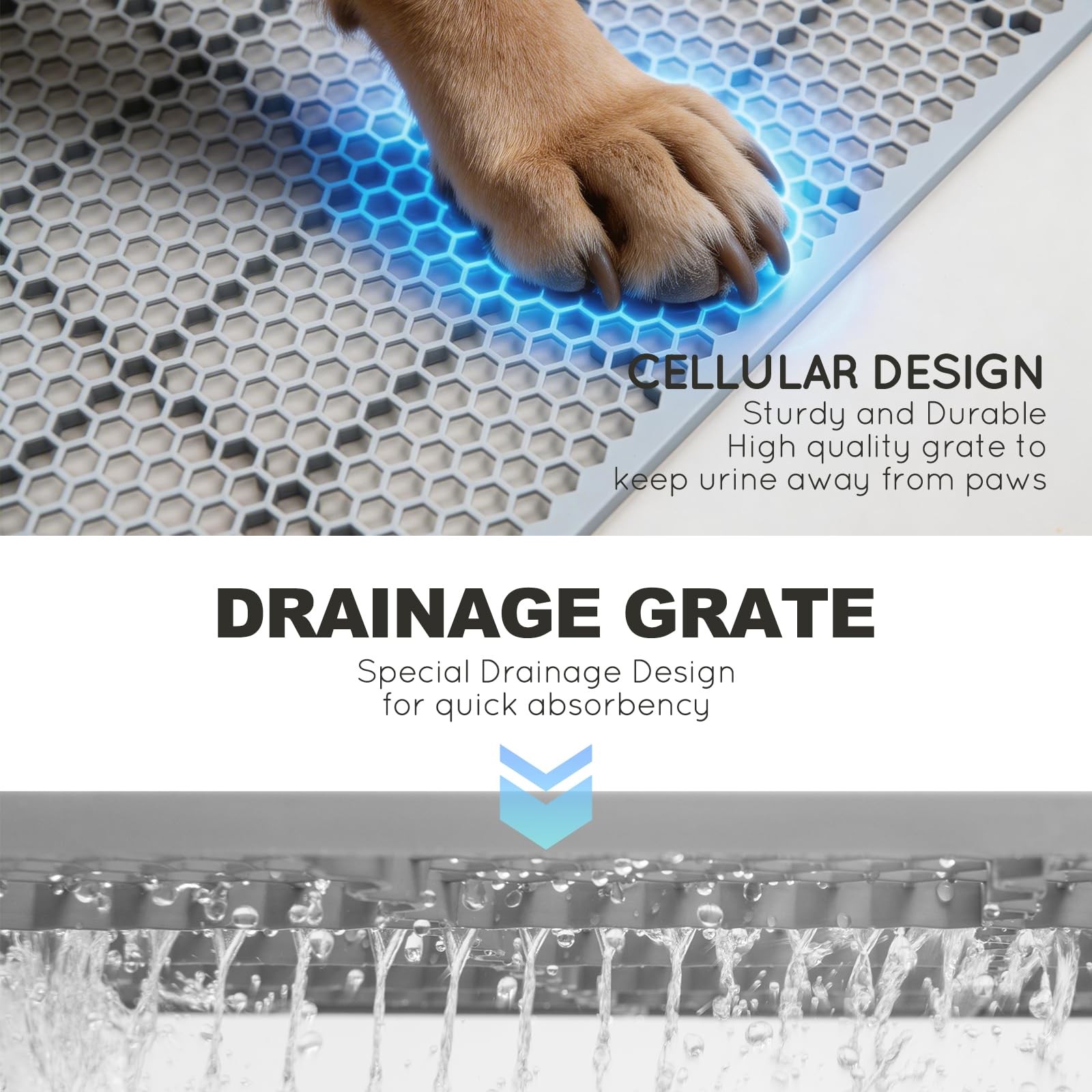 HQ4US 4LEGS Dog Litter Box with High Walls and Grate XL, Foldable Pee Pad Hol…