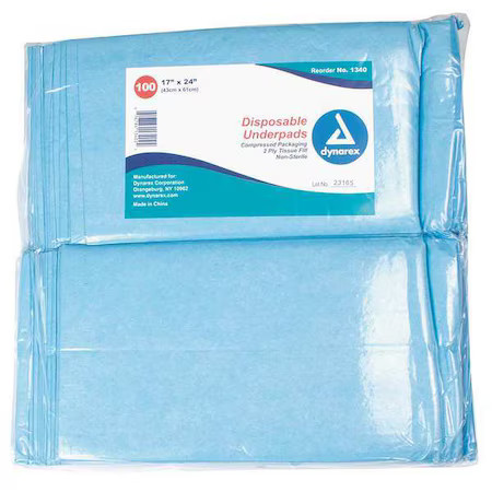 Dynarex 1340 Dspsbl Undrpds, 17X24in, Tissue Fill, Pk300