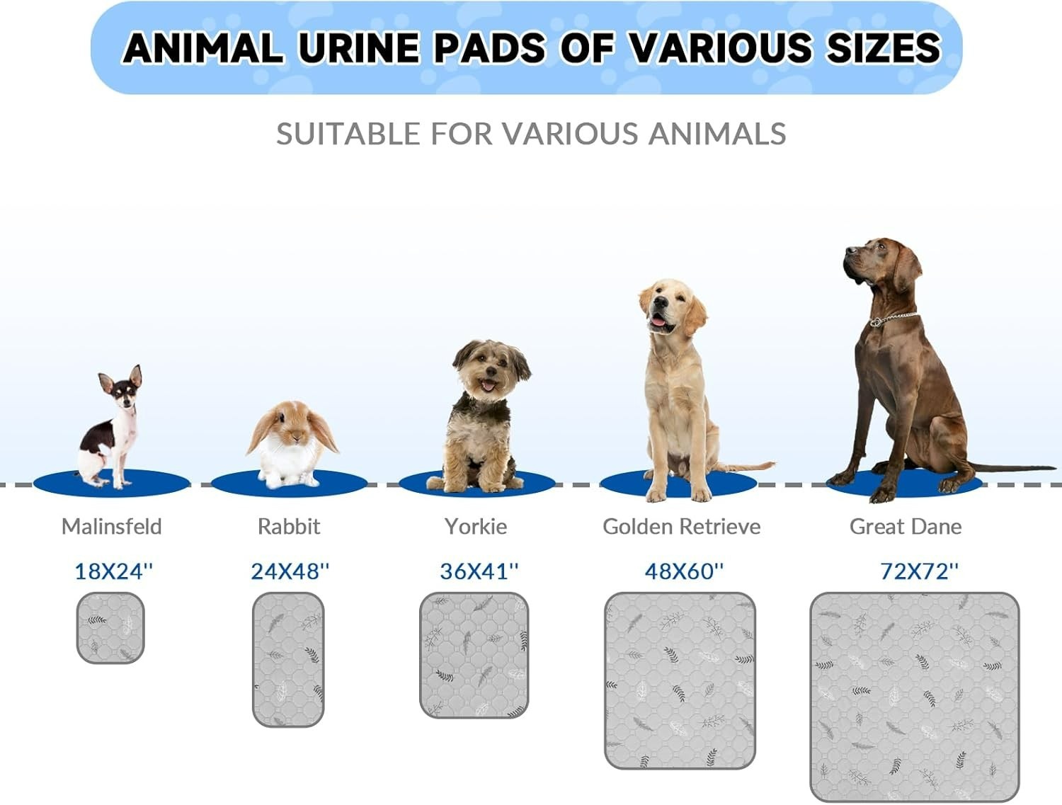 Luxurious Washable Dog Pee Pads, 24×18 Inches, Leakproof & Super Absorbent (2…