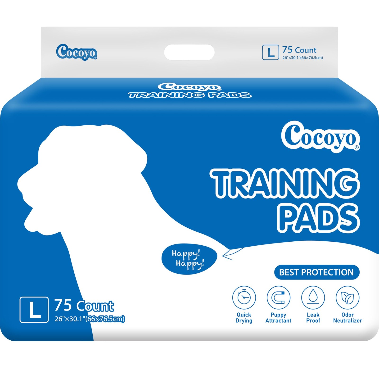 COCOYO Dog Training Pads Large Size丨Eliminating Urine Odor Puppy Large, Blue