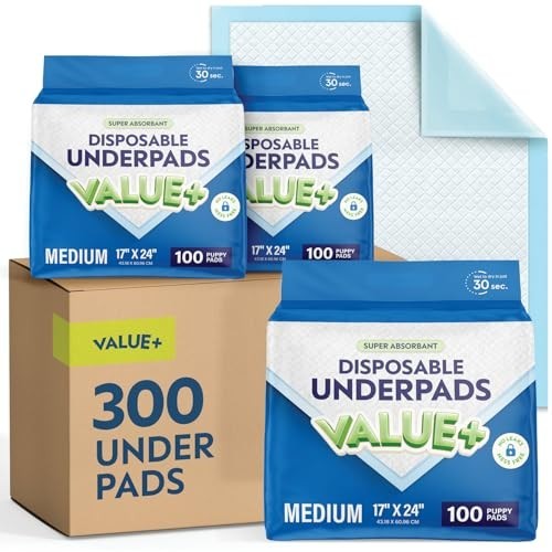 300 Pack Disposable Chucks Pads 17×24 – Waterproof Diaper Changing & Incontinenc