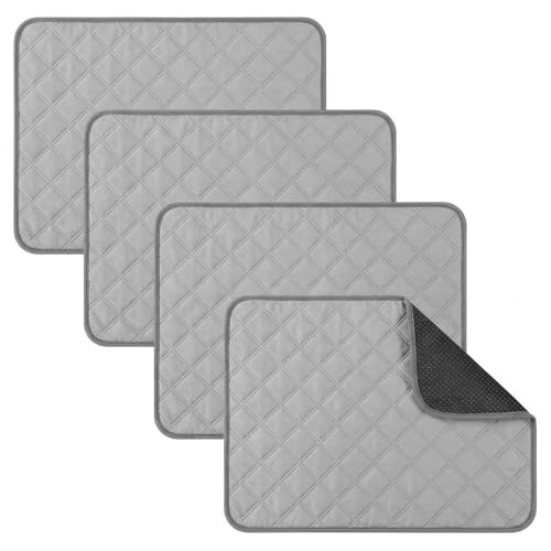 Dimeho 4 PCS Waterproof Chair Pads Reusable Seat Protector Pads Grey Gray