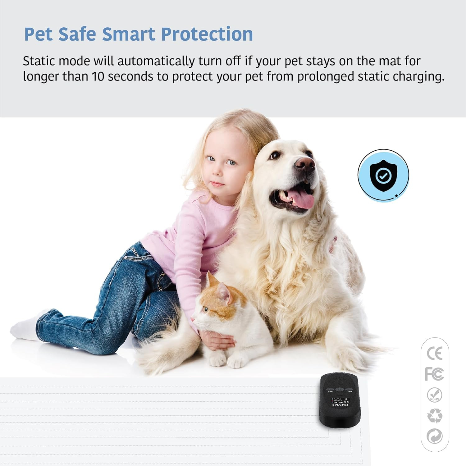 Pet Training Mat with Tester, 22″ X 16″, Pet Shock Pad, Dogs & Cats Electronic R