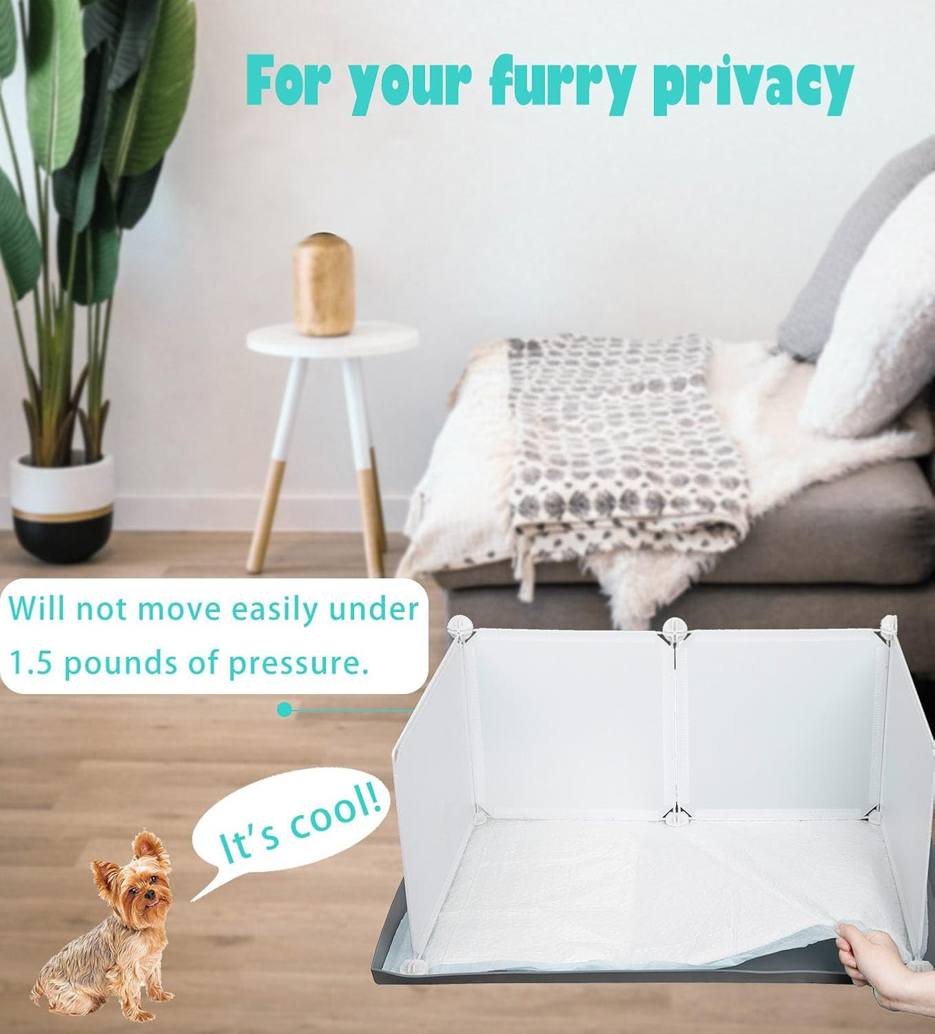 Dog Litter Box with High Walls,Indoor Dog Potty for Small to Medium Dogs like Co