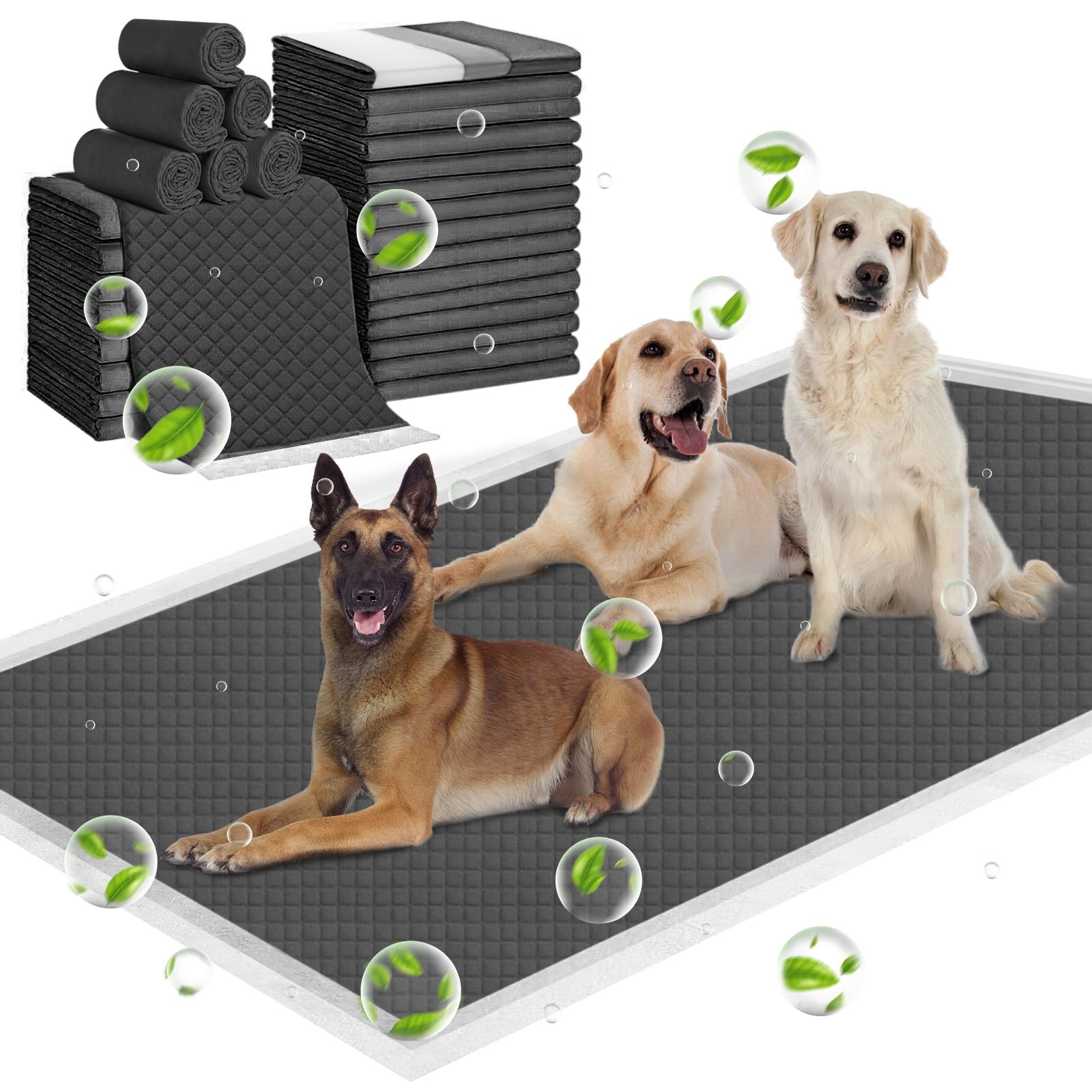 Extra Large Charcoal Pee Pads 31×47 – Super Absorbent Disposable Dog Cat