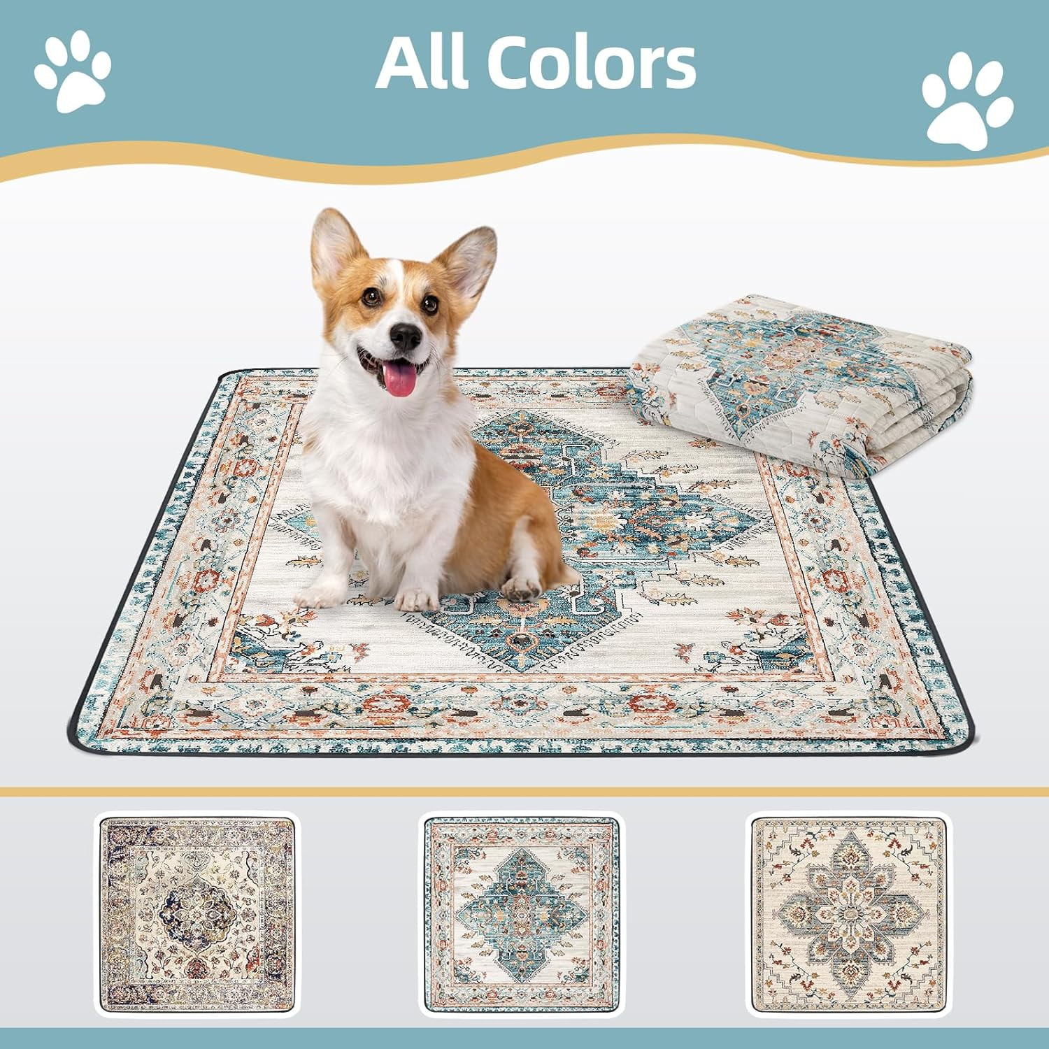 Washable Pee Pad for Dogs Extra Large, 72″ X 72″ Reusable Puppy Pads Waterproof