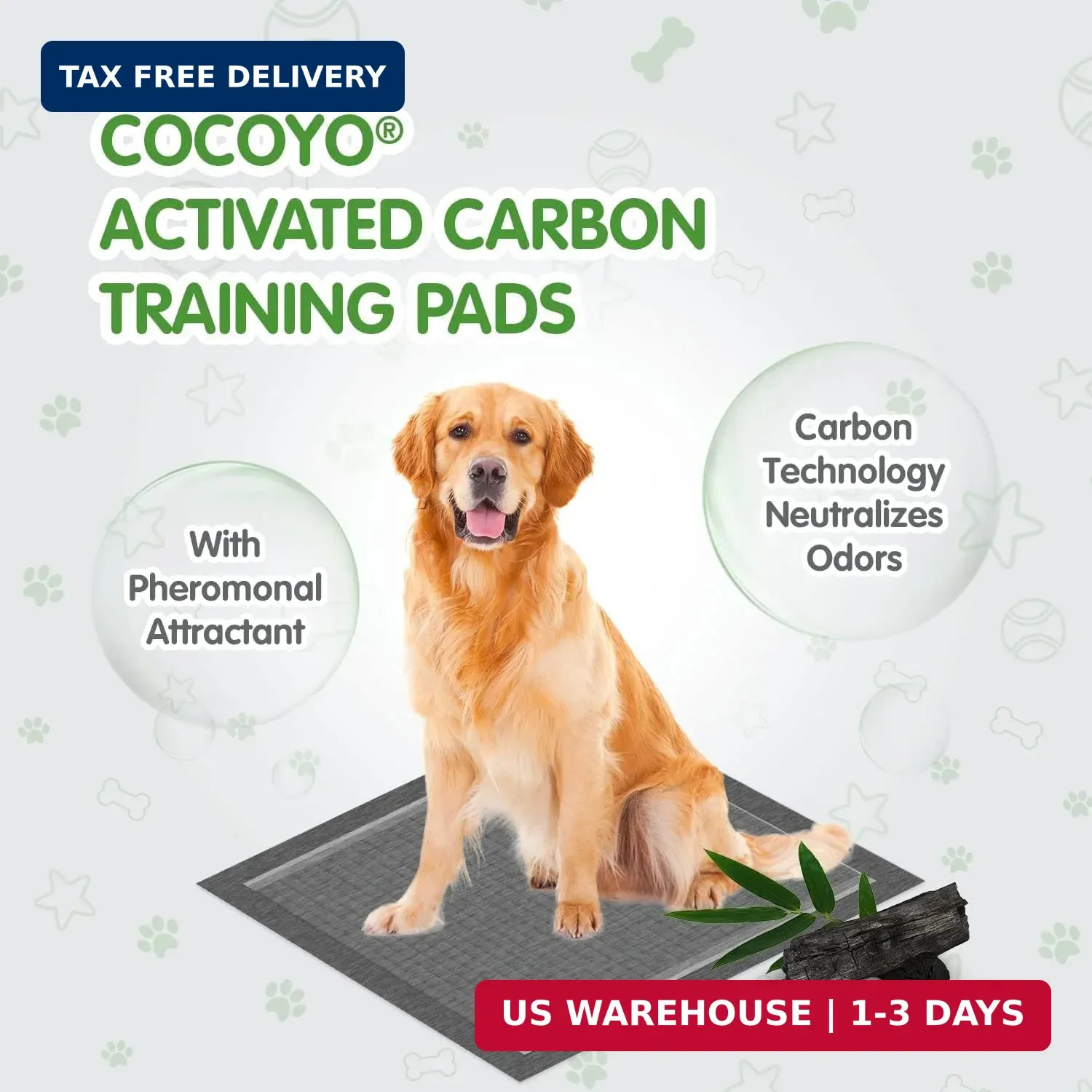 COCOYO Dog Training Pads Extra Large Size丨Carbon Absorb Eliminating Urine Odor P