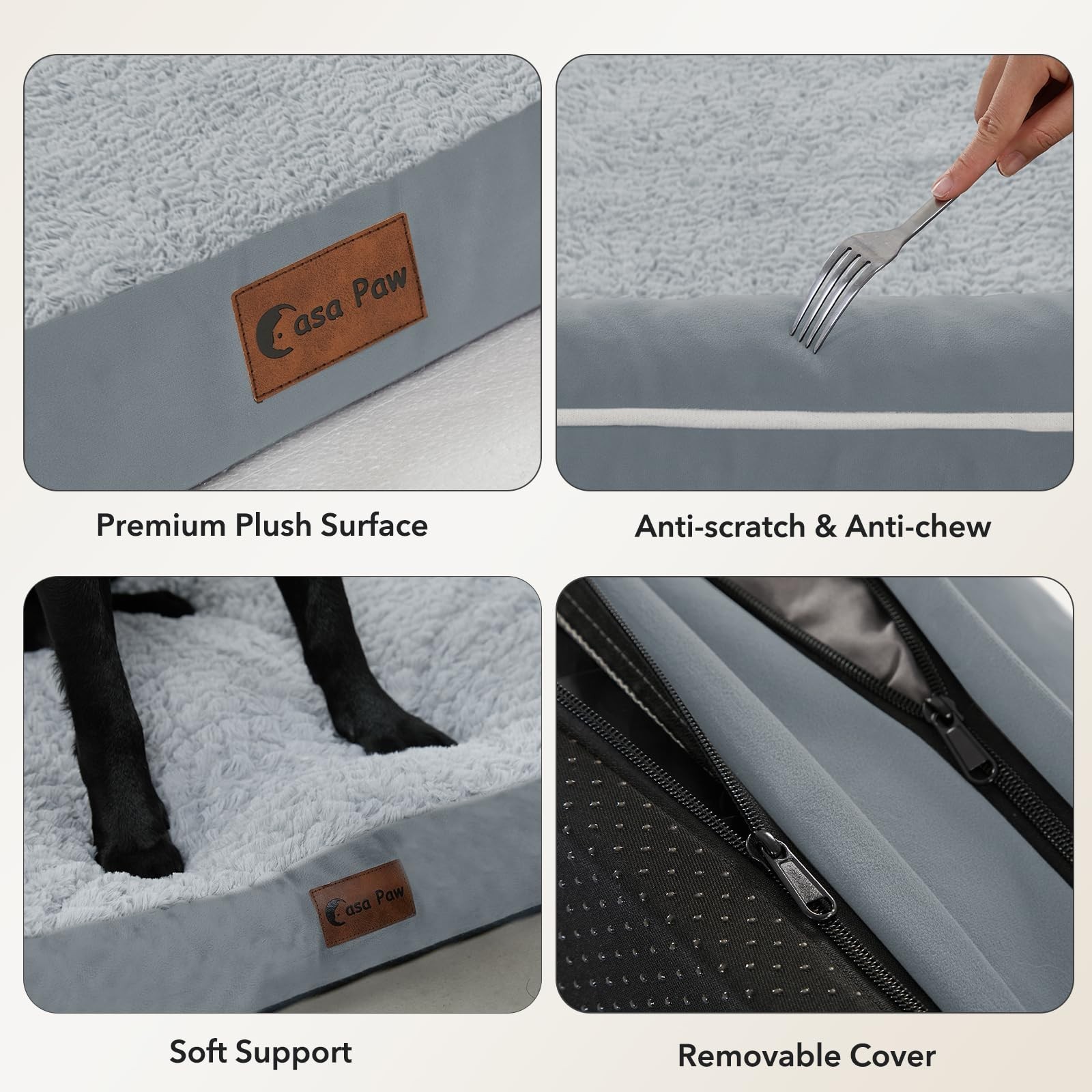 Orthopedic Dog Bed 45x35in Grey, Waterproof & Washable | Orthopedic support, …