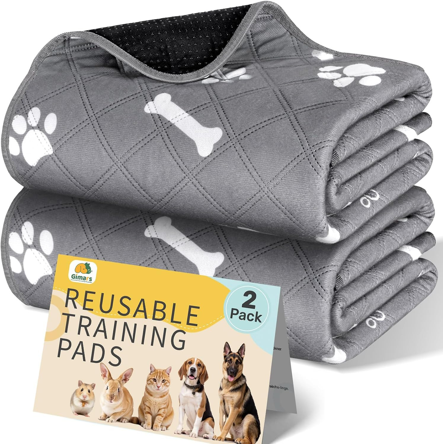 Gimars Upgrade Heavy Absorbency Non-Slip Washable Pee Pads for Dogs, 72″X72″，65″