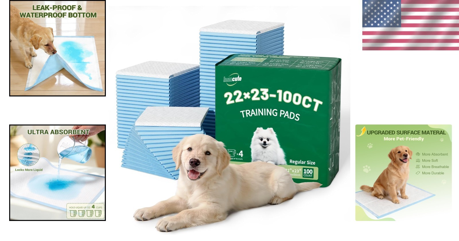 Ultra-Absorbent Puppy Training Pads, 100-Count