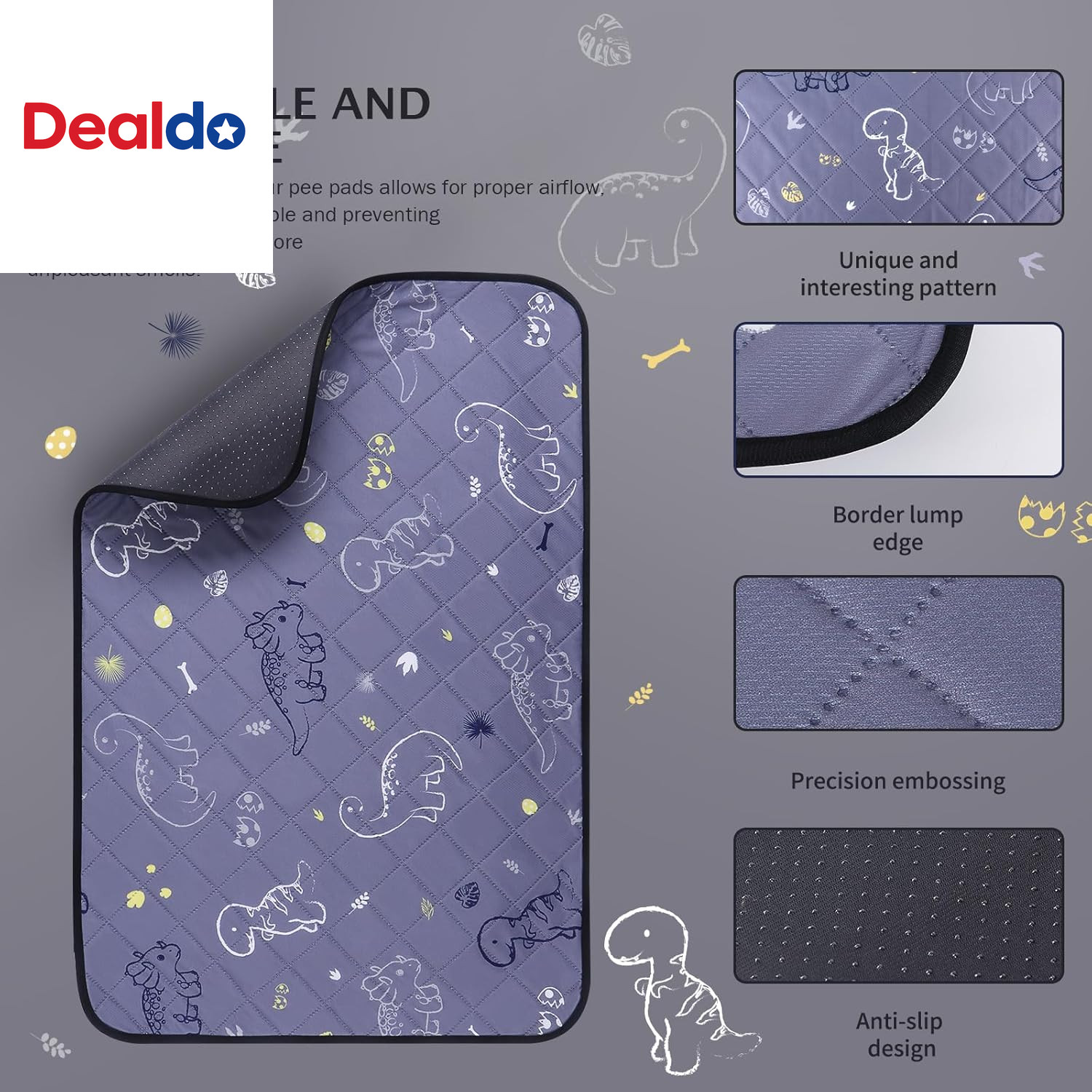 Washable Pee Pads for Dogs, 2 Pack Non-Slip & Waterproof Pack Whelping Pad, Reus
