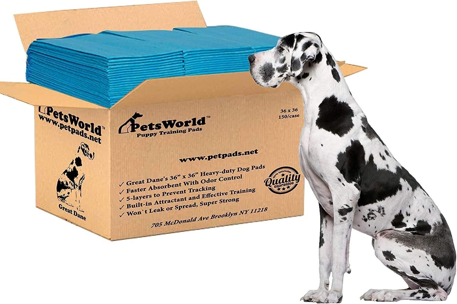 36×36″ 150 Count Giant Dog Potty Pads, Odor-Eliminating,Leak-Proof Training Pads