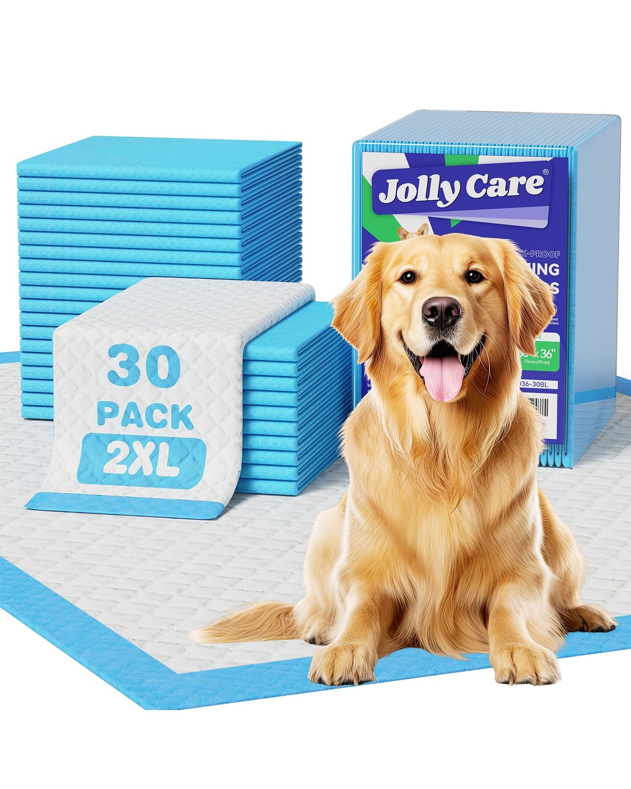 30 Count-30″ x 36″ XXL Puppy Pads, Extra Large Pee Pads for Dogs, Super Absor…