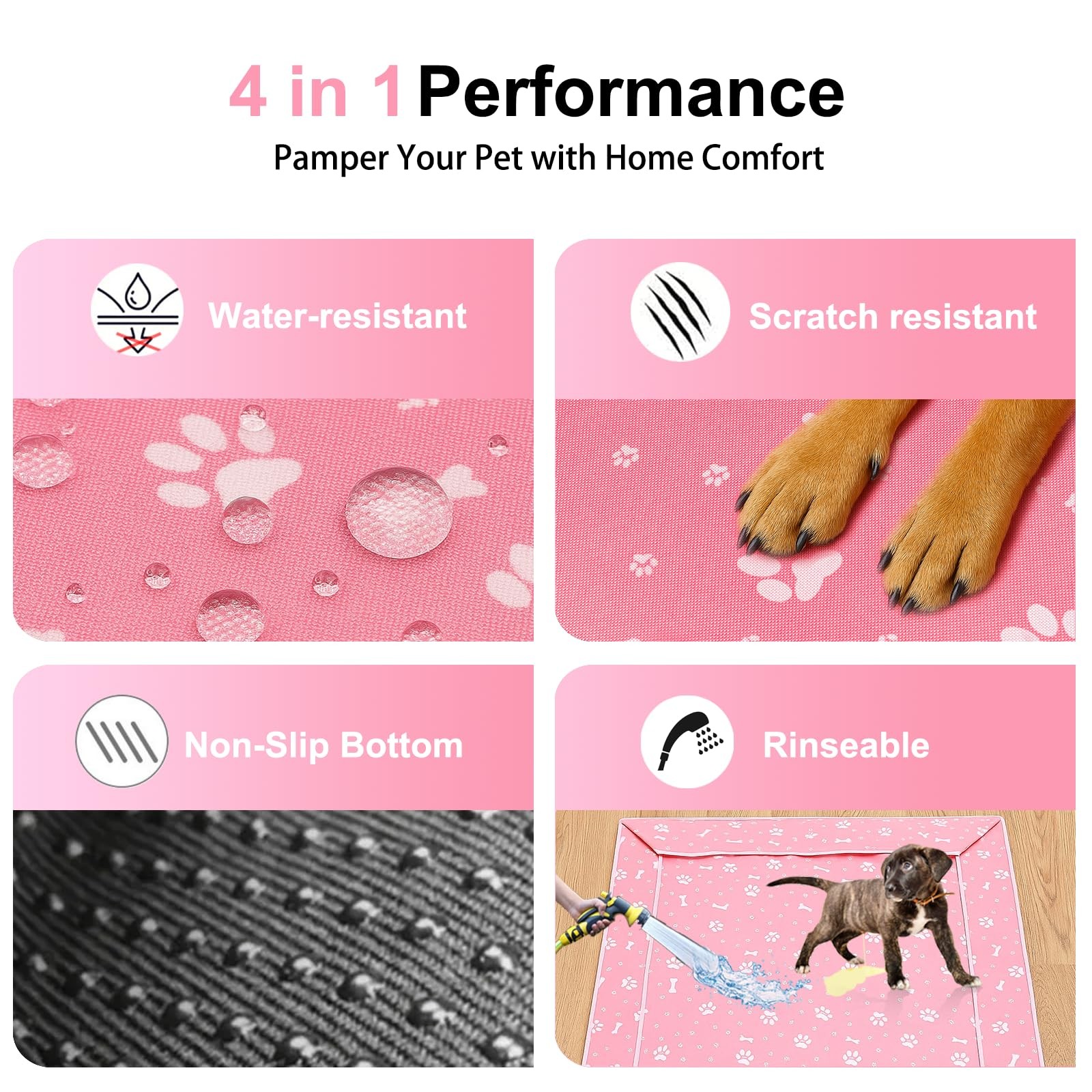 Dog Playpen Bottom Pad Mat for 36″ 4-Panel Playpens – Scratch & Chew-Resistan…