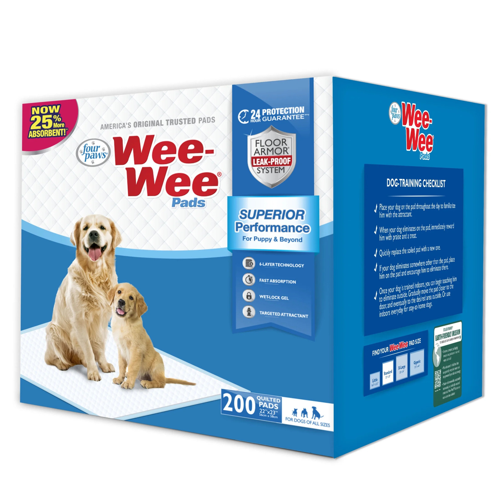 Wee-Wee Dog Training Pads, 200-Pack Box