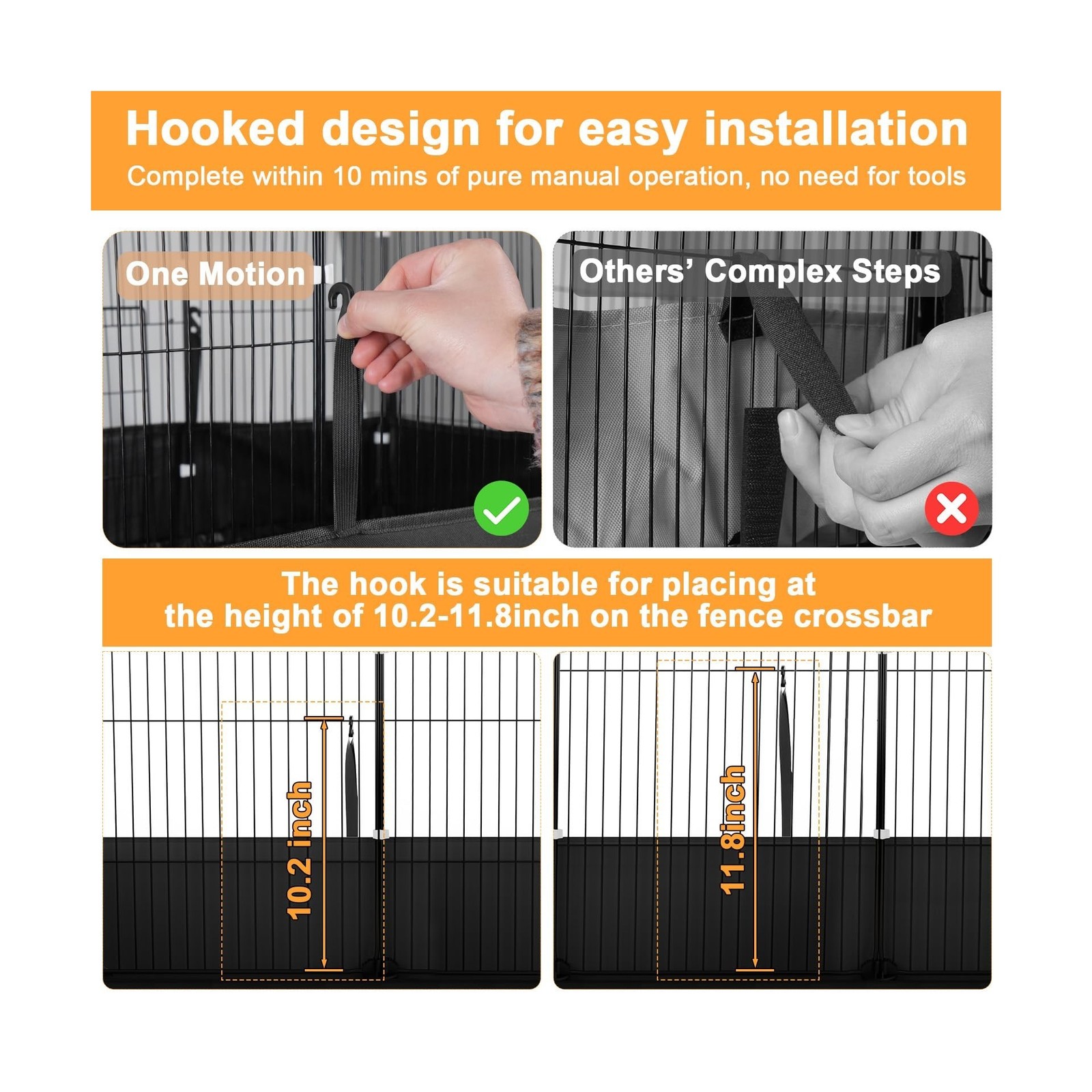 Tresbro Guinea Pig Cage Liner with One-Hand Release Hook & Thickene… Fast Ship
