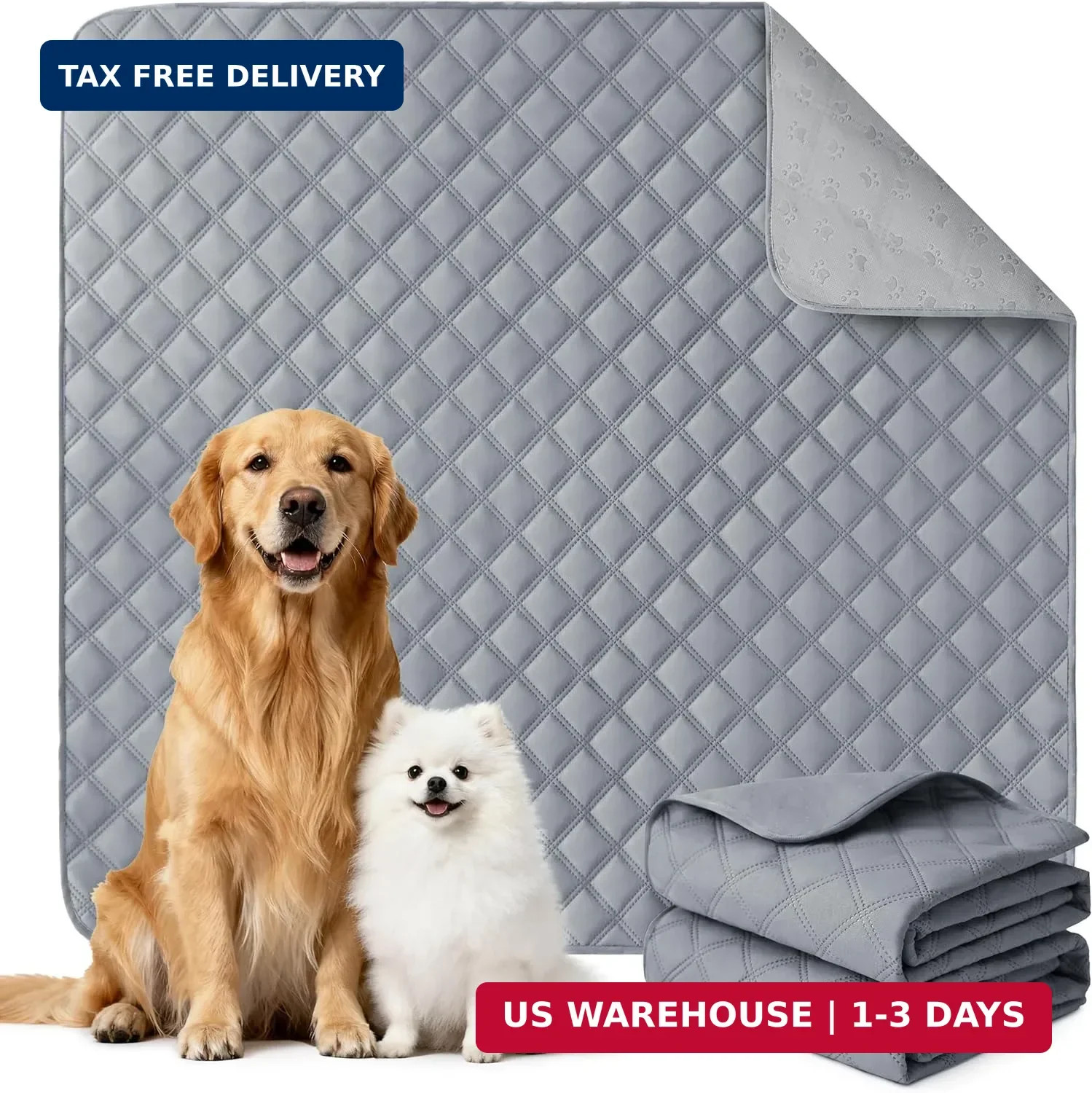 Eterish Reusable Washable Pee Pads for Dogs Large/Extra Large 36” x 41” 2 Pack