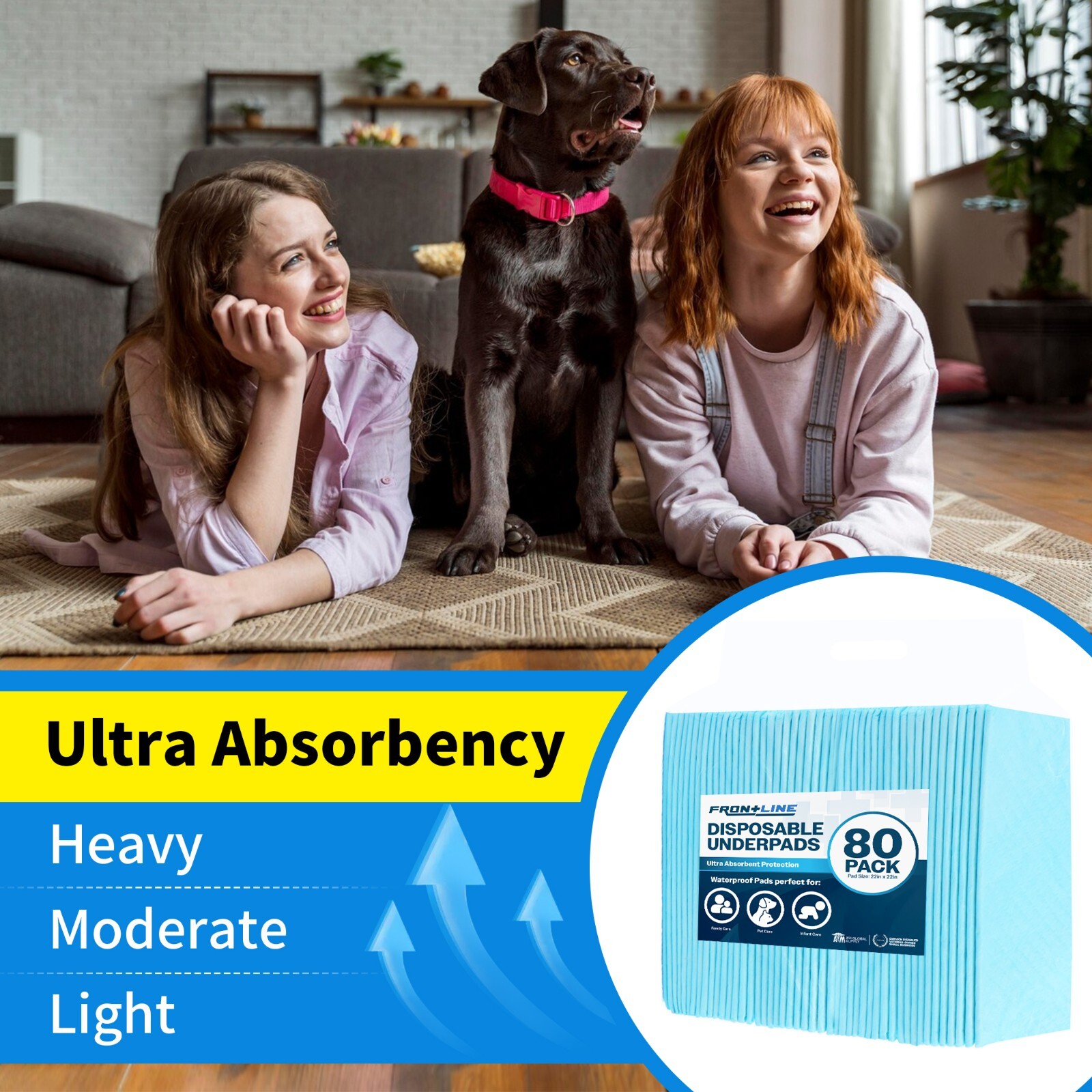Disposable Pee Pads Ultra Absorbent 22” X 22” Underpad Puppy Wee Training Pads