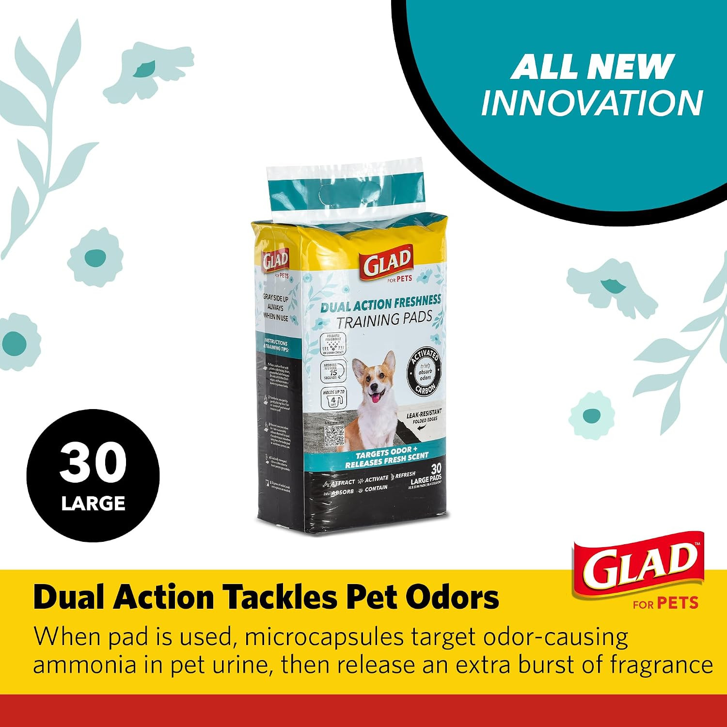 for Pets Activated Carbon Puppy Training Pads, 23 X 23 In, 30 Ct | 6-Layer Leak-