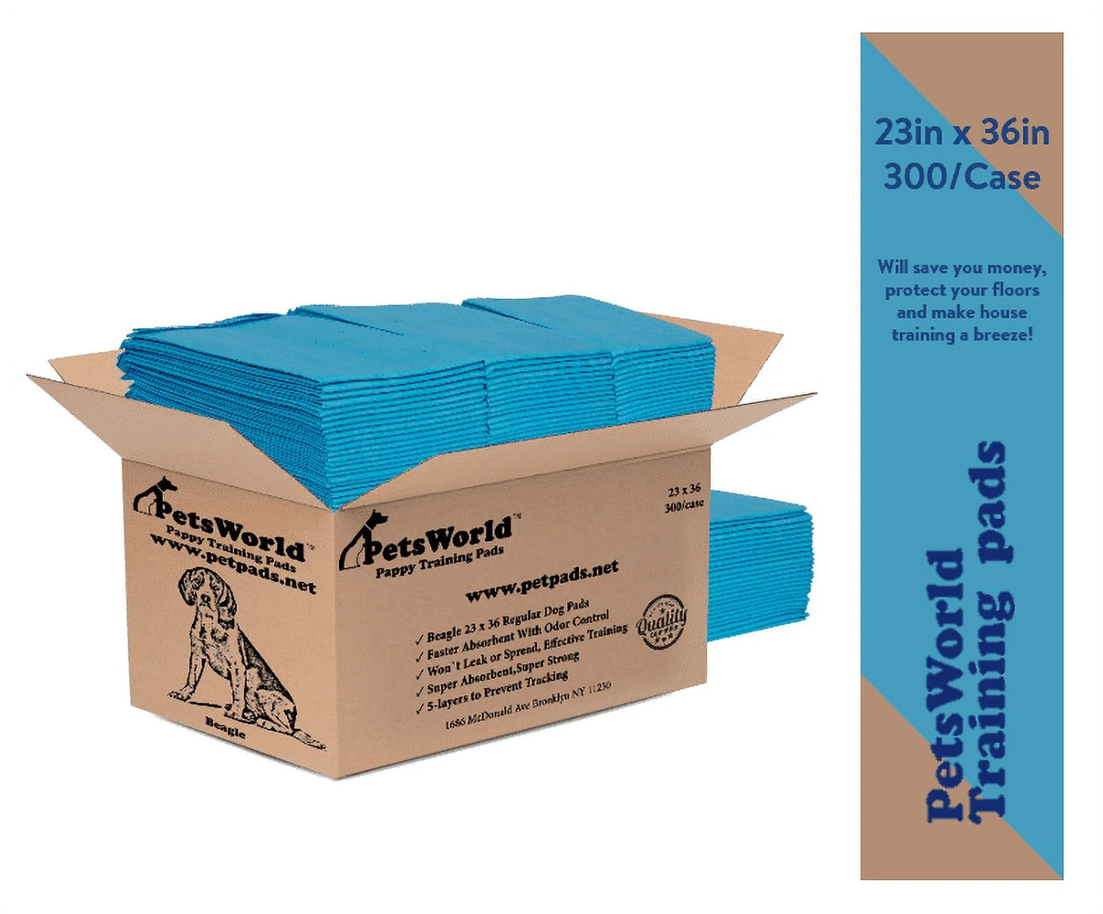 Economy Puppy Training & Potty Pads, 23×36 Inch, 300 Count, Disposable
