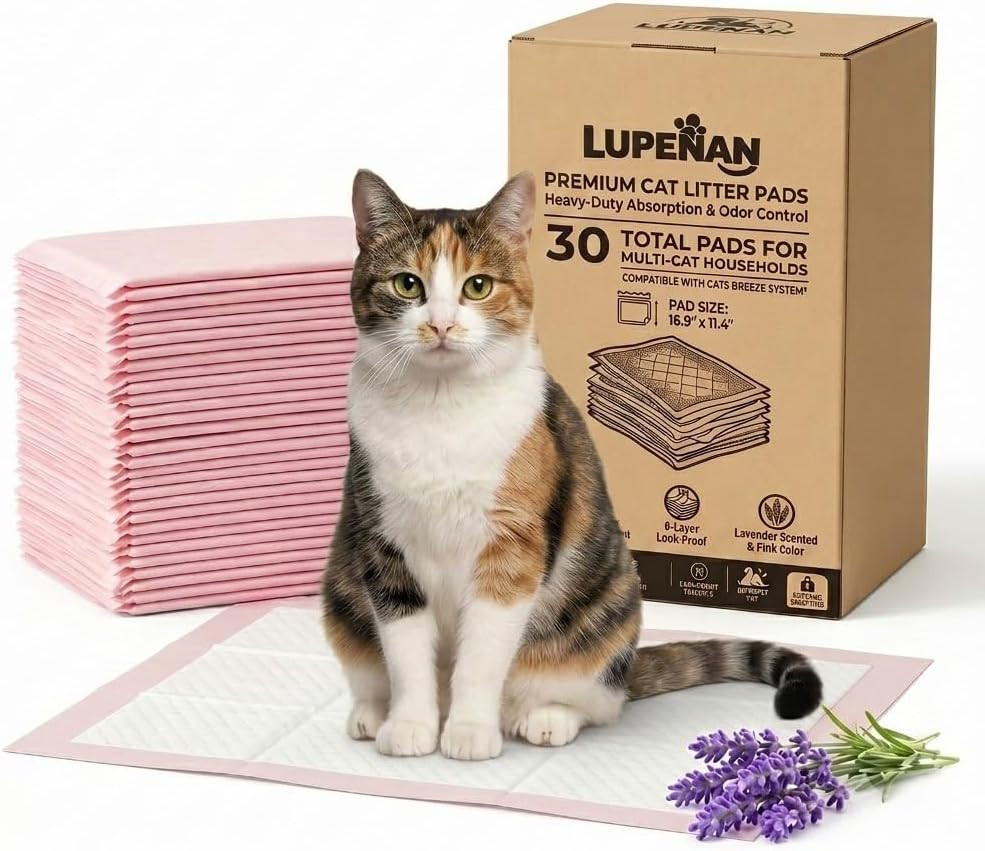 Cat Pee Pads,Super Absorbent,Odor Control with Lavender Scent,Multi Cat,16.9″X11