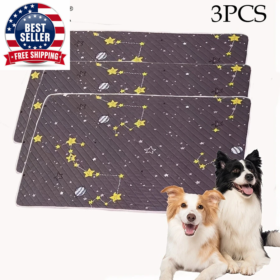 New 3Pcs Reusable Washable Dog Pee Pads Leak Proof Training Mats Quick Drying af