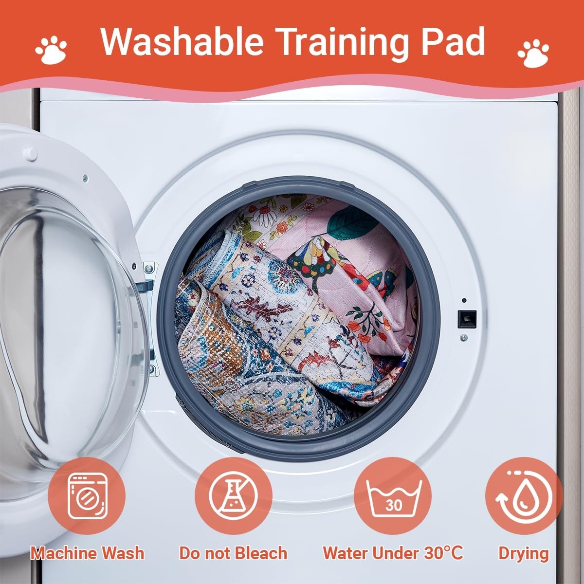 Pink Washable Pee Pads for Dogs and Cats, 2 Pack 48″x36″ Large Absorbent Reus…