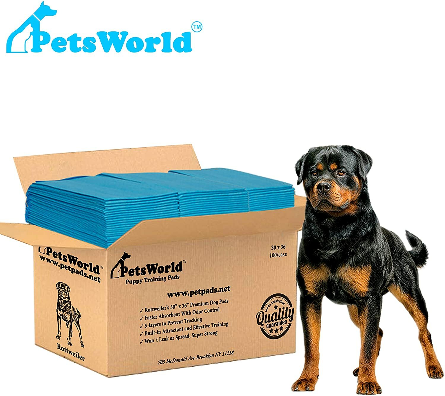 PETSWORLD Extra Large Dog Training & Potty Pads (30×36 inch) 100 Count