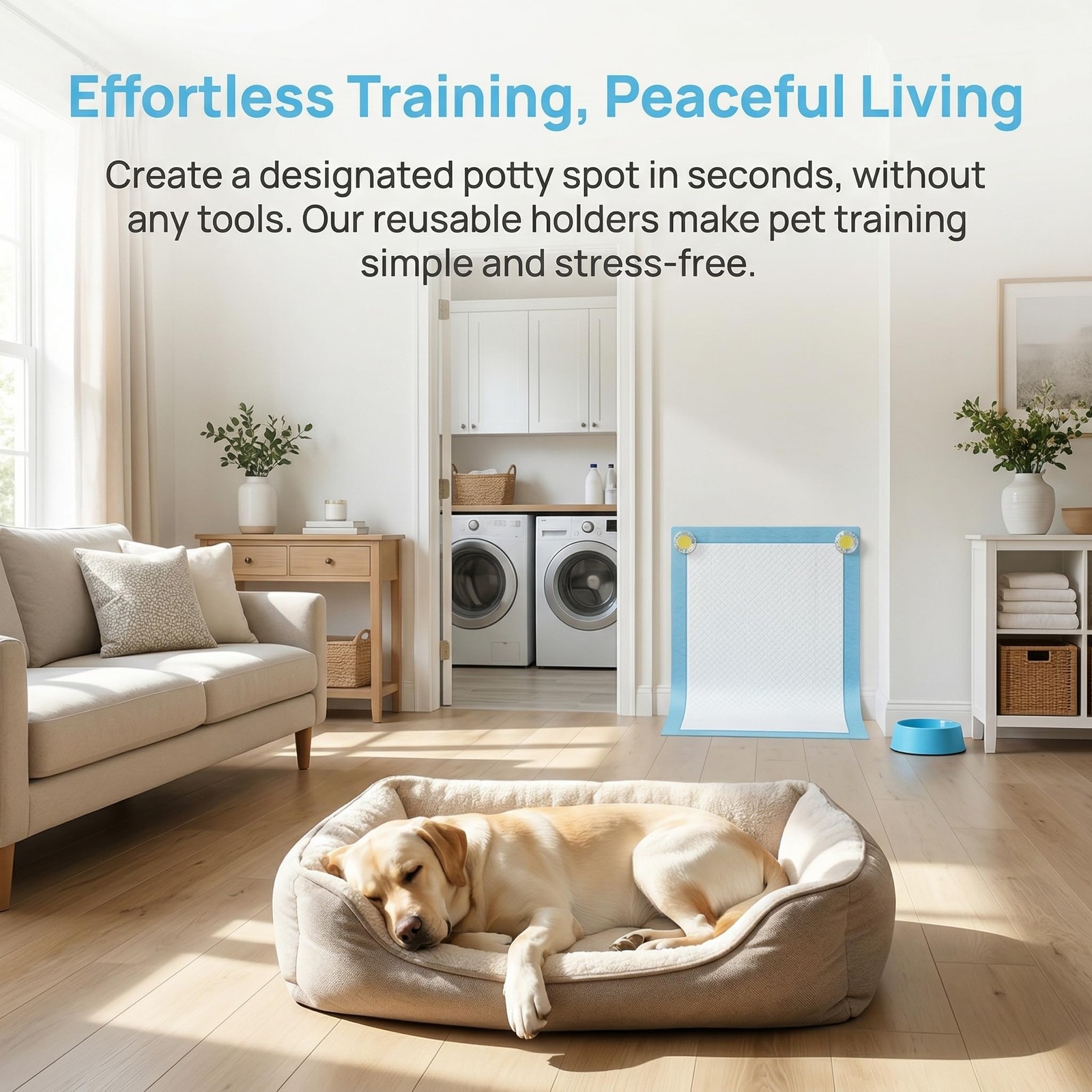4-Pack Non Slip Dog Pee Pad Holder, Strong Adhesive Floor and Wall Mounted Po…