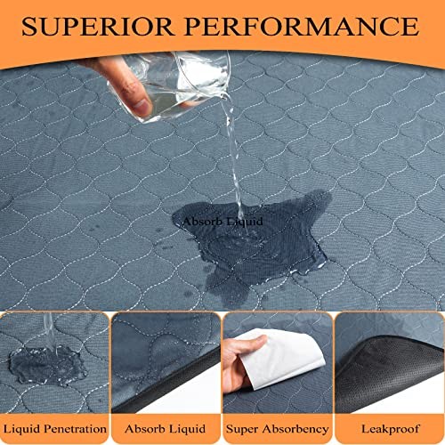 Washable Pee Pads for Dogs 72×72, 2 Pack, Extra 72×72 Rectangle-2Pack Gray