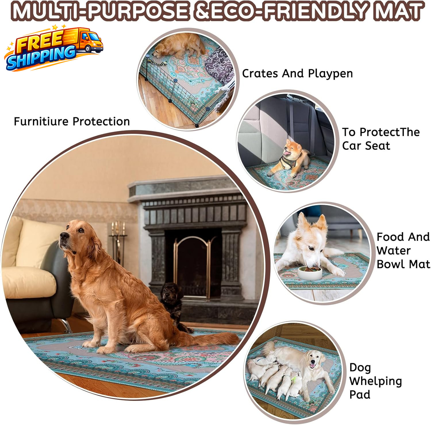 Washable Pee Pads for Dogs 18X24 2 Pack Reusable Puppy Pads Pet Training Pads
