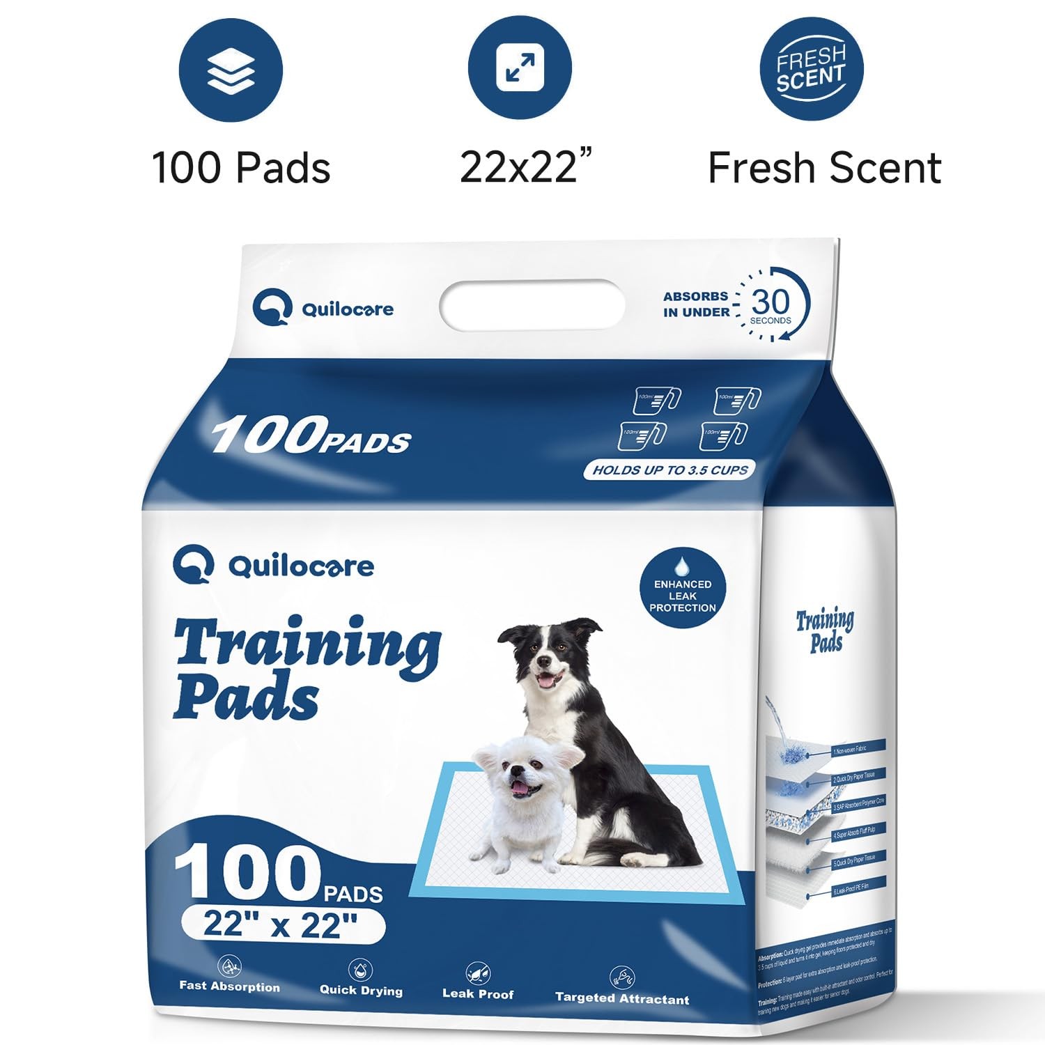 100 Count 22” x 22” Disposable Dog Pee Pads, Super Absorbent Leakproof Puppy …