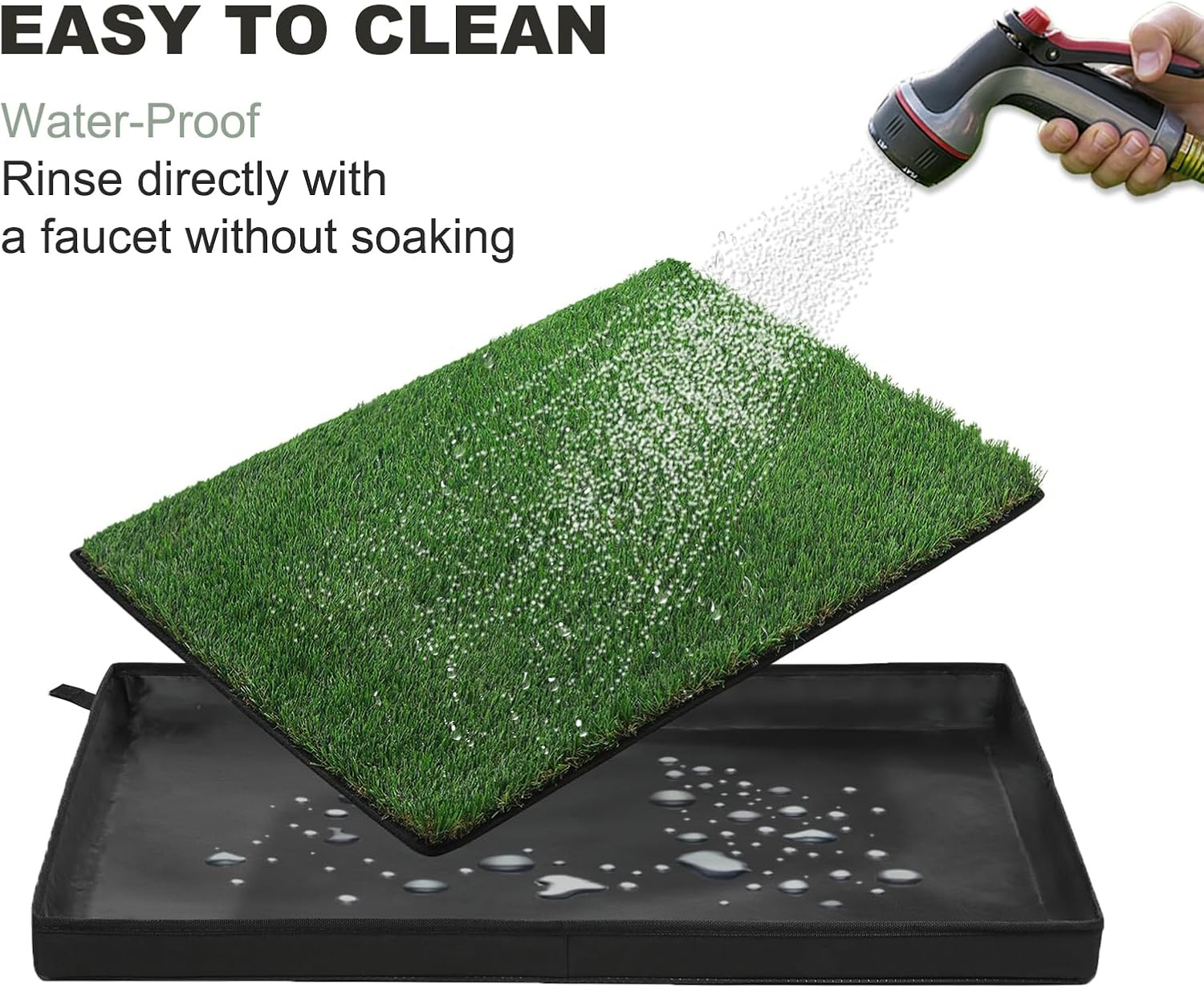 Dog Grass Pad with Foldable Dog Litter Box, Small Liner Base (23”×15”) for Balco
