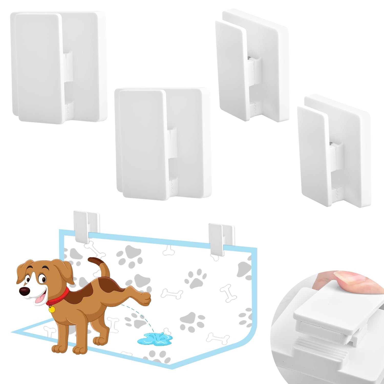 4 Pcs Dog Pee Pad Holder for Leg-Lifting Marking 1 Count (Pack of 4), White