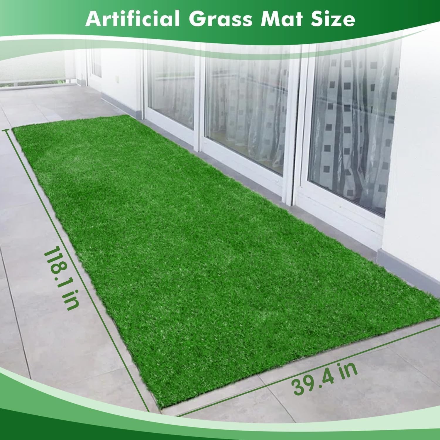 High-Quality Artificial Grass Turf for Dog Potty Training – 118.1×39.4 inches